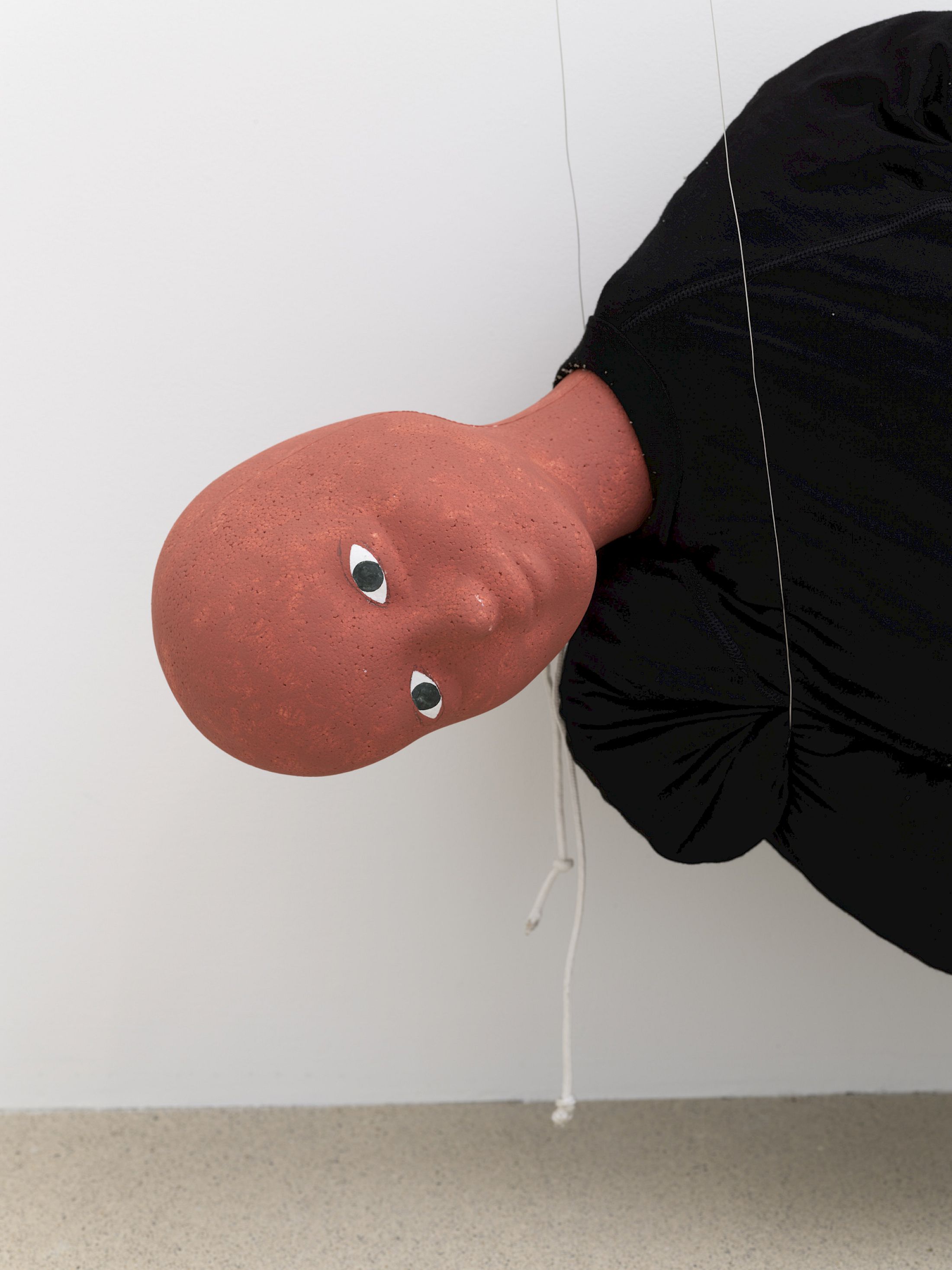 Exhibition View Solo Show Jannis Marwitz «FISH, fish ; view on Radiator Piece, detail, 2025, fabric, foam plastic, styrofoam, tempera, wire, dimensions variable» at Damien and the Love Guru, Zurich, 2026 / Photo: Felix Jungo / Courtesy: the artist and Damien and the Love Guru