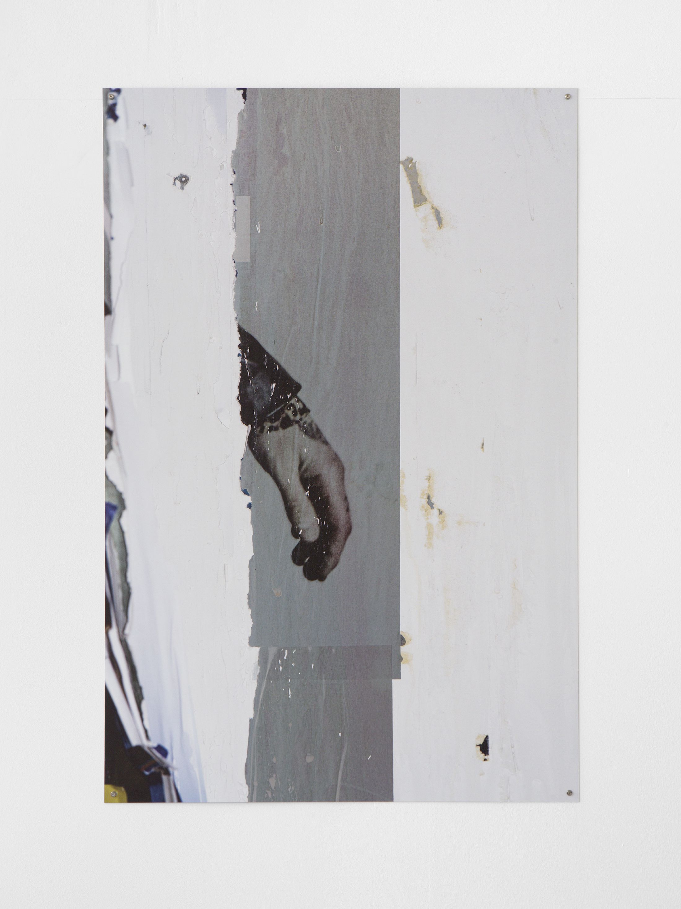 Exhibition View Group Show «Love Sick ; view on Thomas Julier, 2022-07-19 20:34:59, 2025, UV print on aluminum, 135 × 90 cm» at Sentiment, Zurich, 2025-2026 / Photo: Philipp Rupp / Julien Gremaud / Courtesy: the artists and Sentiment