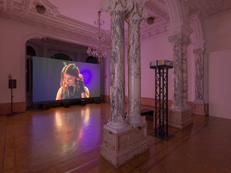 Exhibition View Duo Show Pauline Boudry / Renate Lorenz «How we always survived ; view on All the things she said (2025). Performance: Chelsea Manning» at Istituto Svizzero Roma, Roma, 2025-2026 / Photo: Annik Wetter / Courtesy: Marcelle Alix & Ellen de Bruijne Projects