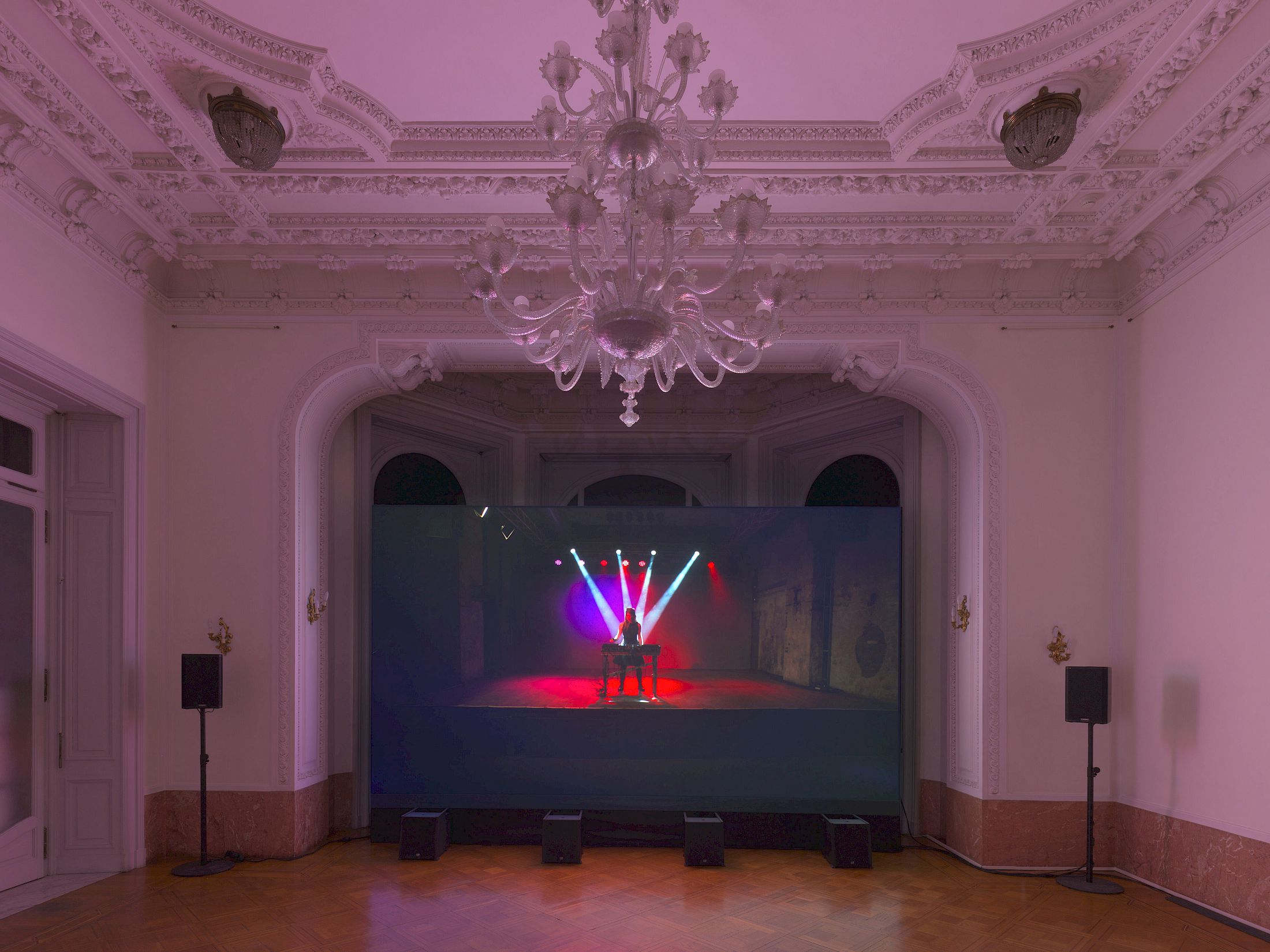 Exhibition View Duo Show Pauline Boudry / Renate Lorenz «How we always survived ; view on All the things she said (2025). Performance: Chelsea Manning» at Istituto Svizzero Roma, Roma, 2025-2026 / Photo: Annik Wetter / Courtesy: Marcelle Alix & Ellen de Bruijne Projects