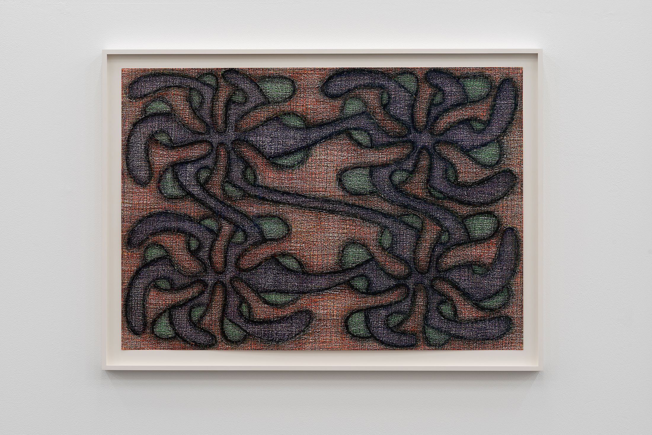 Exhibition View Solo Show Sam Porritt «One Thing After Another (Drawings 2005–2025) ; view on Familial Ties, 2022» at Kunst Halle Sankt Gallen, St.Gallen, 2025-2026 / Photo: E. Sommer and Franz Rindlisbacher / Courtesy: the artist and Kunst Halle Sankt Gallen