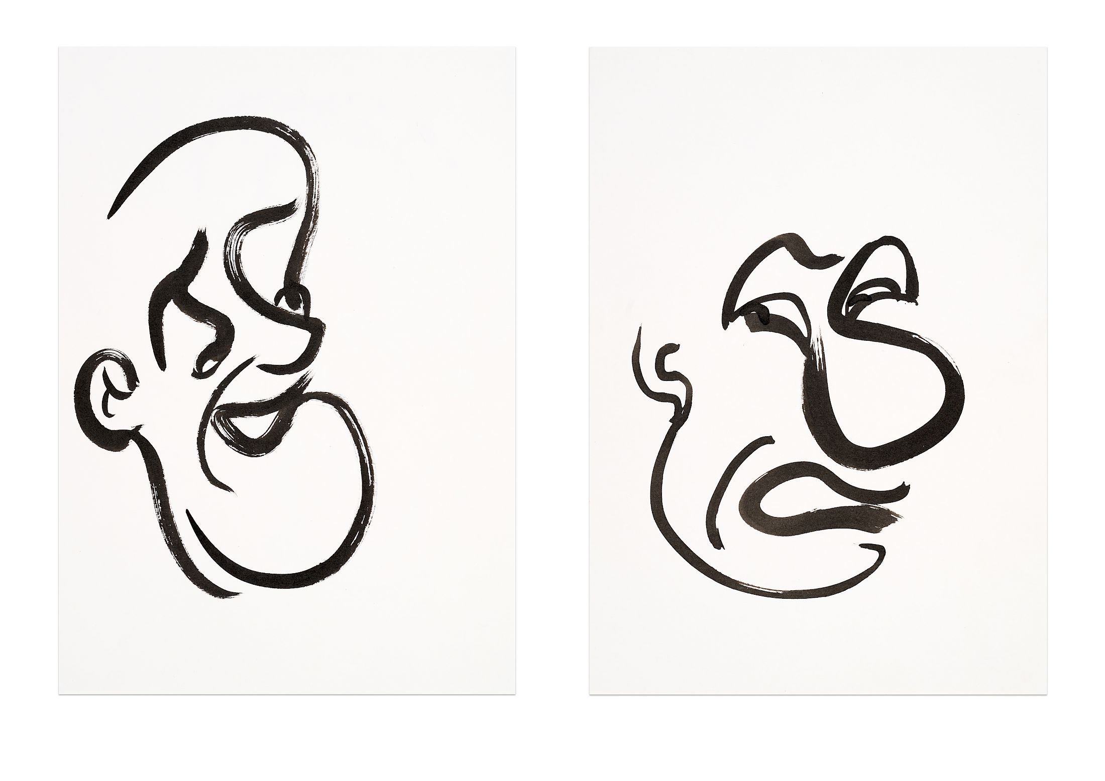 Exhibition View Solo Show Sam Porritt «One Thing After Another (Drawings 2005–2025) ; view on The Relationship Between Leader and Follower, 2006» at Kunst Halle Sankt Gallen, St.Gallen, 2025-2026 / Photo: E. Sommer and Franz Rindlisbacher / Courtesy: the artist and Kunst Halle Sankt Gallen