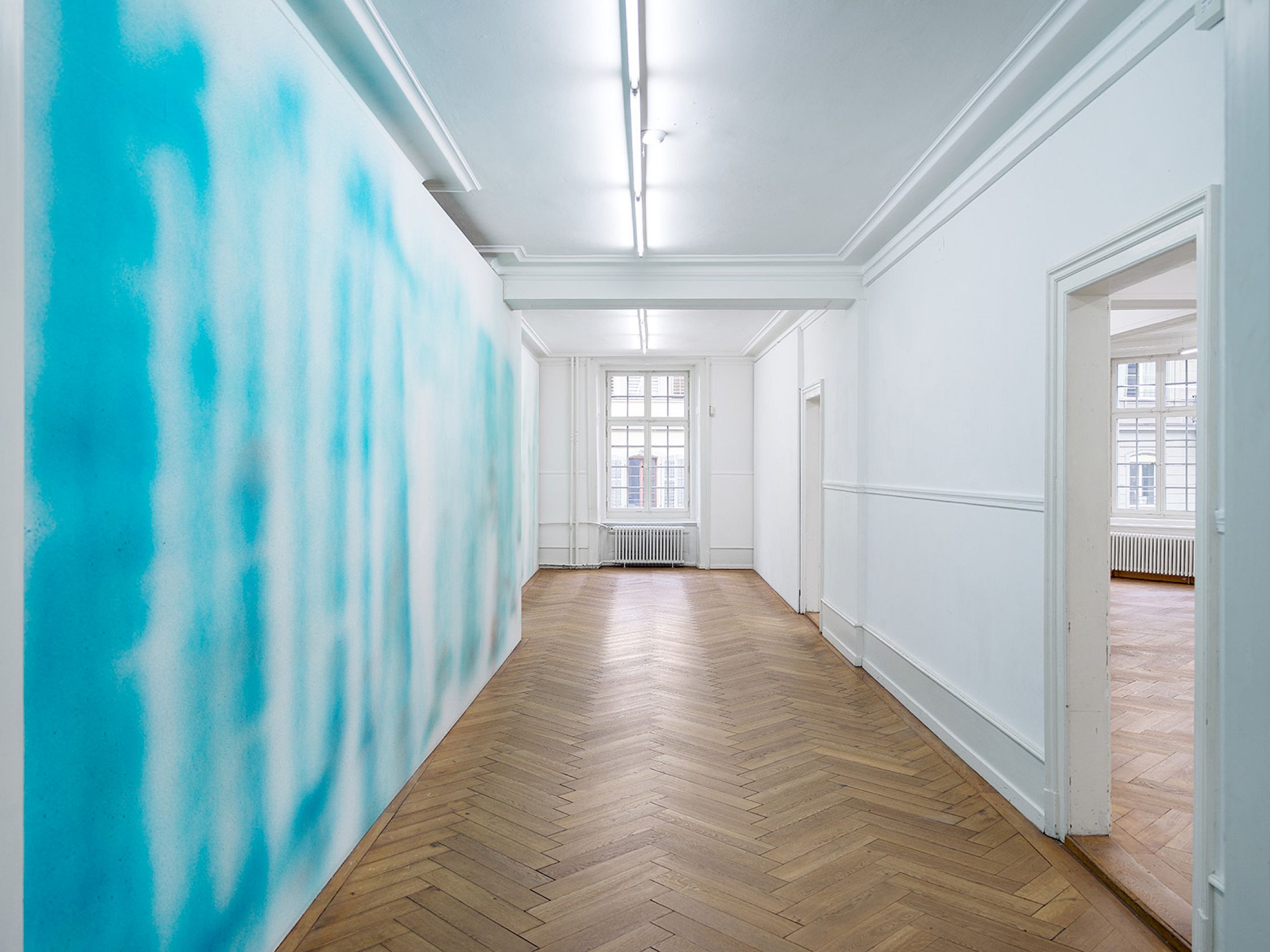 Exhibition View Group Show «Tracks and Traces ; view on Izidora I LETHE, (im_pure) GLOWS, 2026» at Kunsthaus Langenthal, Langenthal, 2026 / Photo: Cedric Mussano / Courtesy: the artist and Kunsthaus Langenthal