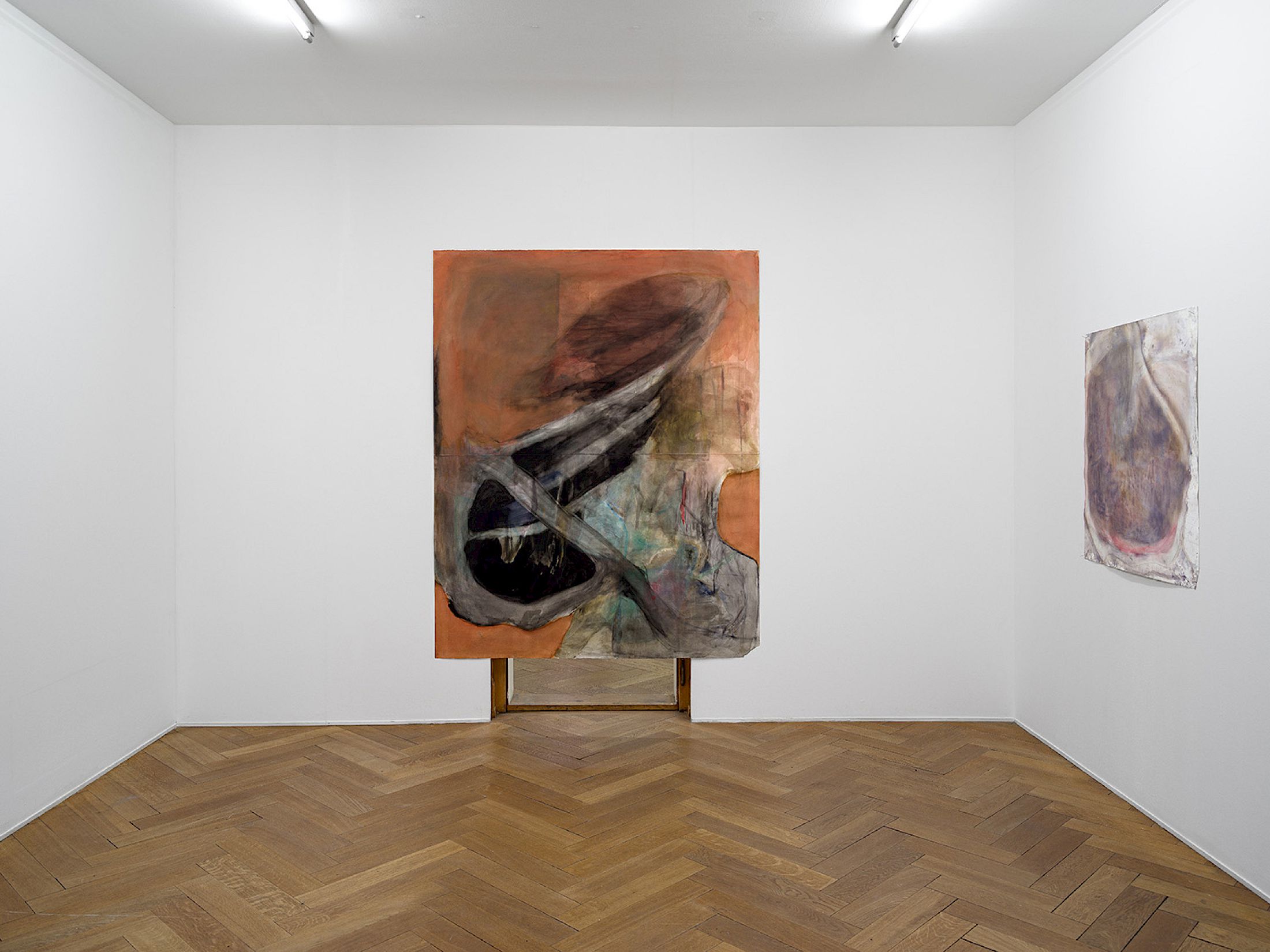 Exhibition View Group Show «Tracks and Traces ; view on Thomas Hauri, Ohne Titel, 2025 (2022- 2025); Ohne Titel, 2026 (2025-2026)» at Kunsthaus Langenthal, Langenthal, 2026 / Photo: Cedric Mussano / Courtesy: the artist and Kunsthaus Langenthal