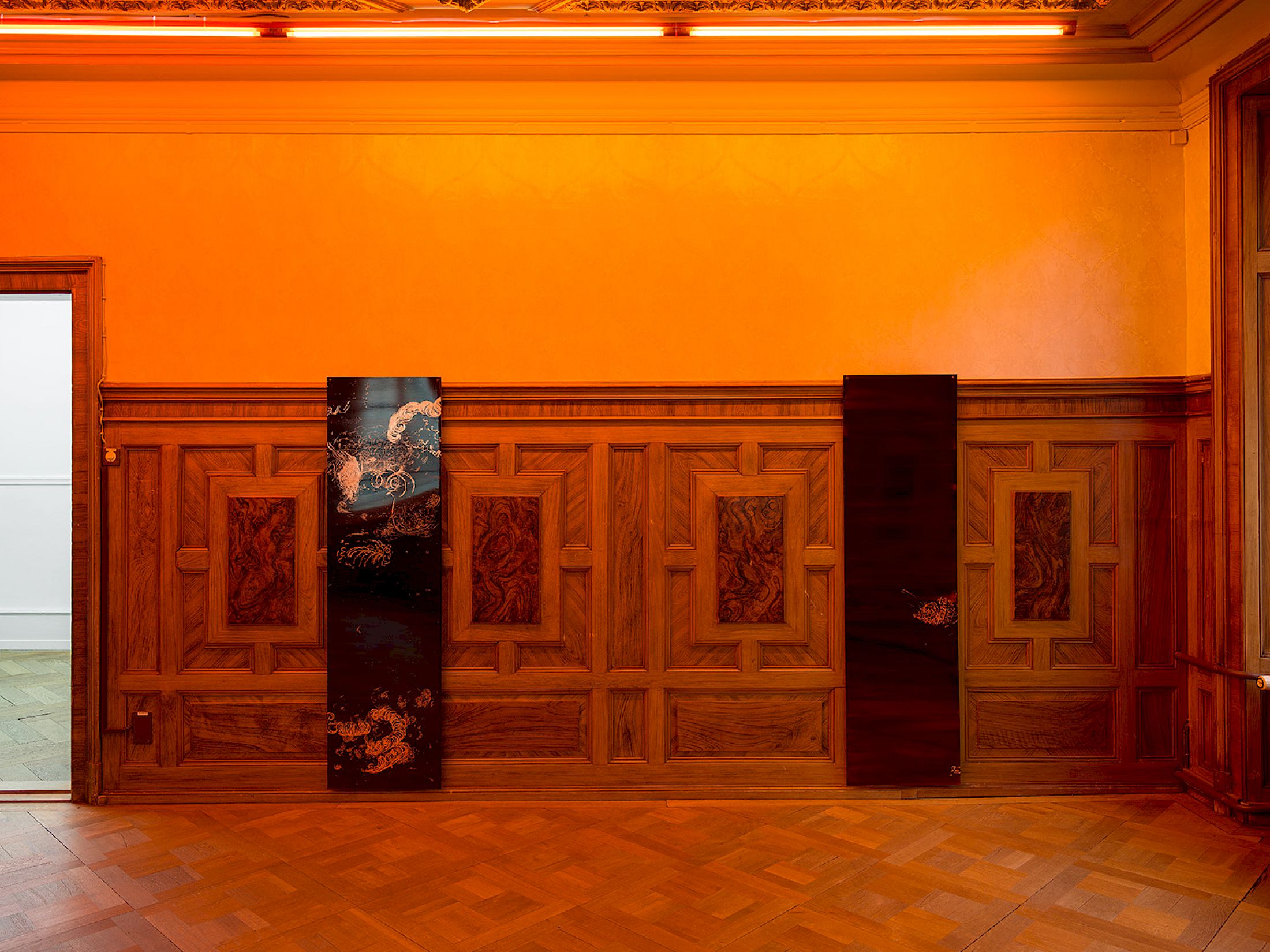 Exhibition View Group Show «Tracks and Traces ; view on Izidora I LETHE, Deluge (flood, 2026; Deluge (trickle, 2026» at Kunsthaus Langenthal, Langenthal, 2026 / Photo: Cedric Mussano / Courtesy: the artist and Kunsthaus Langenthal