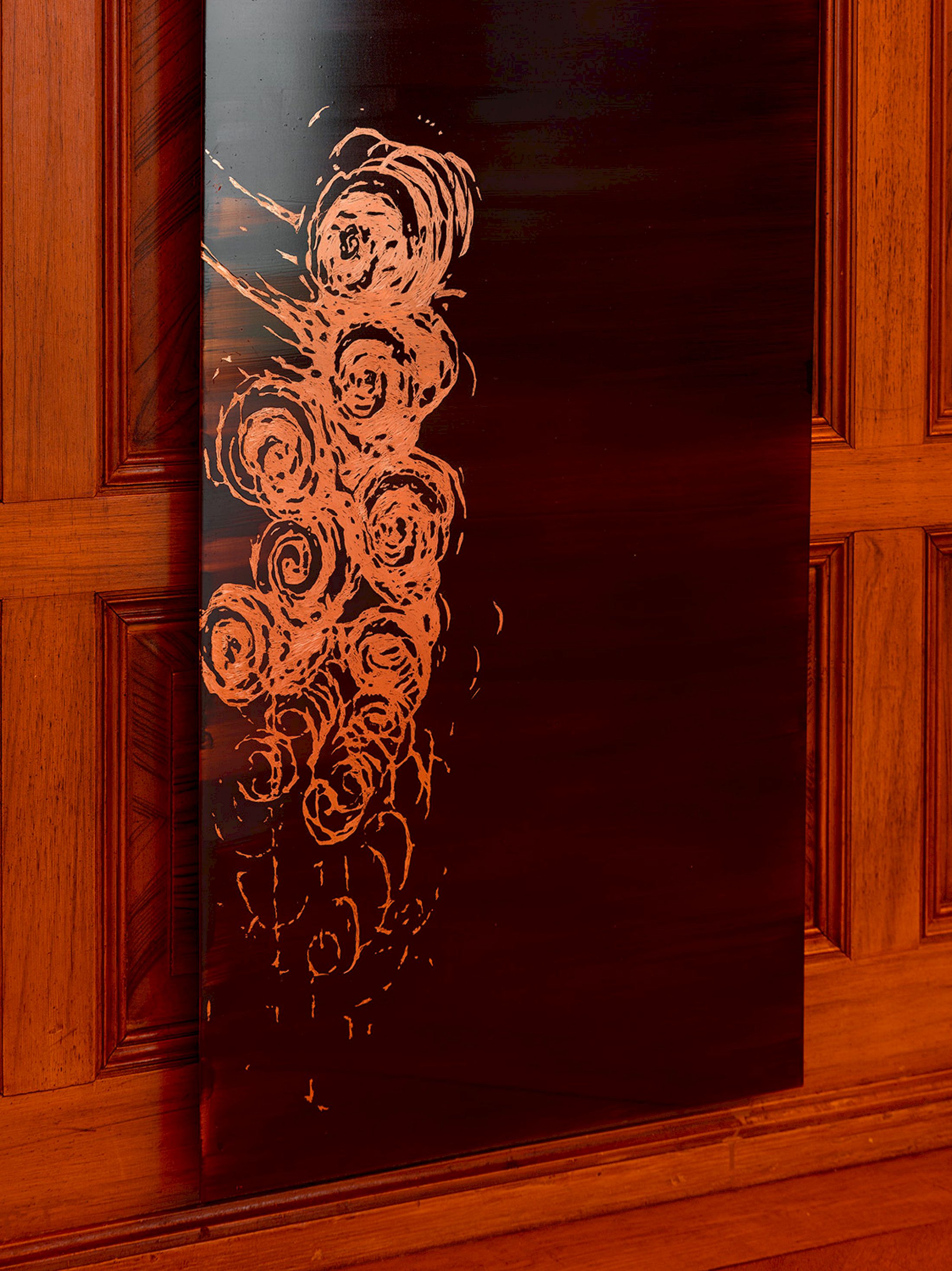 Exhibition View Group Show «Tracks and Traces ; view on Izidora I LETHE, Deluge (seep, 2026, Detail» at Kunsthaus Langenthal, Langenthal, 2026 / Photo: Cedric Mussano / Courtesy: the artist and Kunsthaus Langenthal