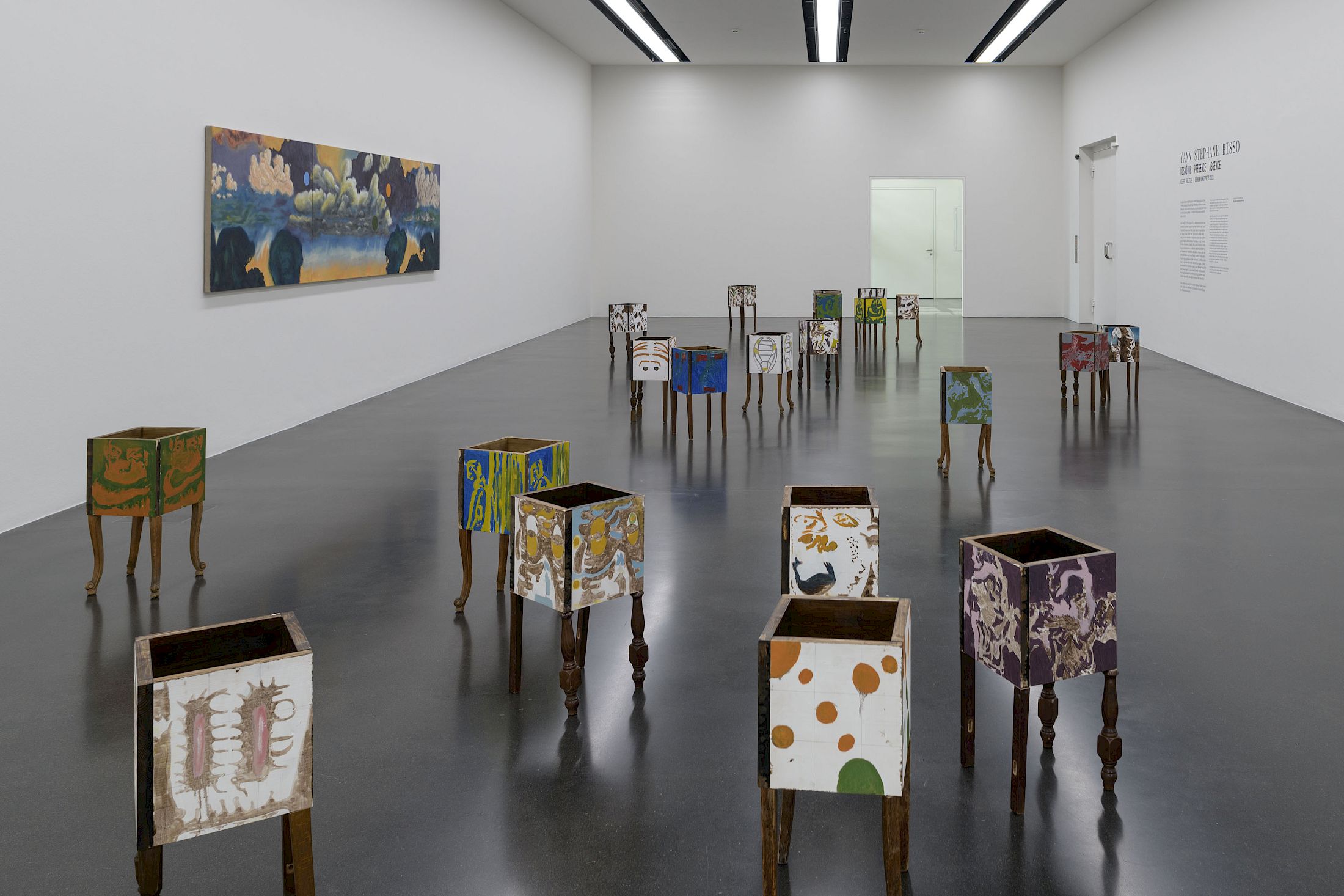 Exhibition View Solo Show Yann Stéphane Bisso «Mosaïque, présence, absence» at Kunstmuseum Luzern, Luzern, 2025-2026 / Photo: Marc Latzel / Courtesy: the artist and Kunstmuseum Luzern