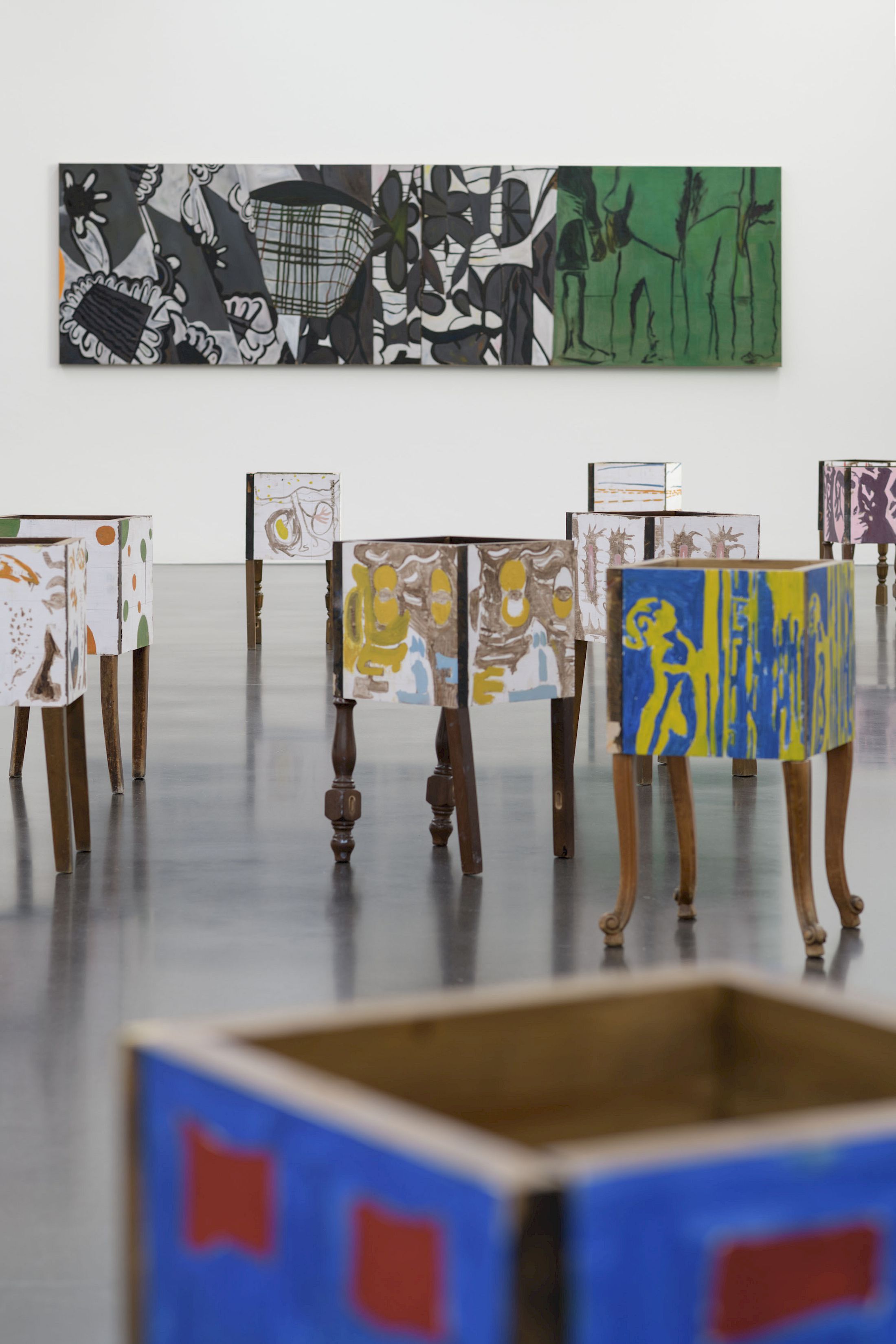 Exhibition View Solo Show Yann Stéphane Bisso «Mosaïque, présence, absence» at Kunstmuseum Luzern, Luzern, 2025-2026 / Photo: Marc Latzel / Courtesy: the artist and Kunstmuseum Luzern