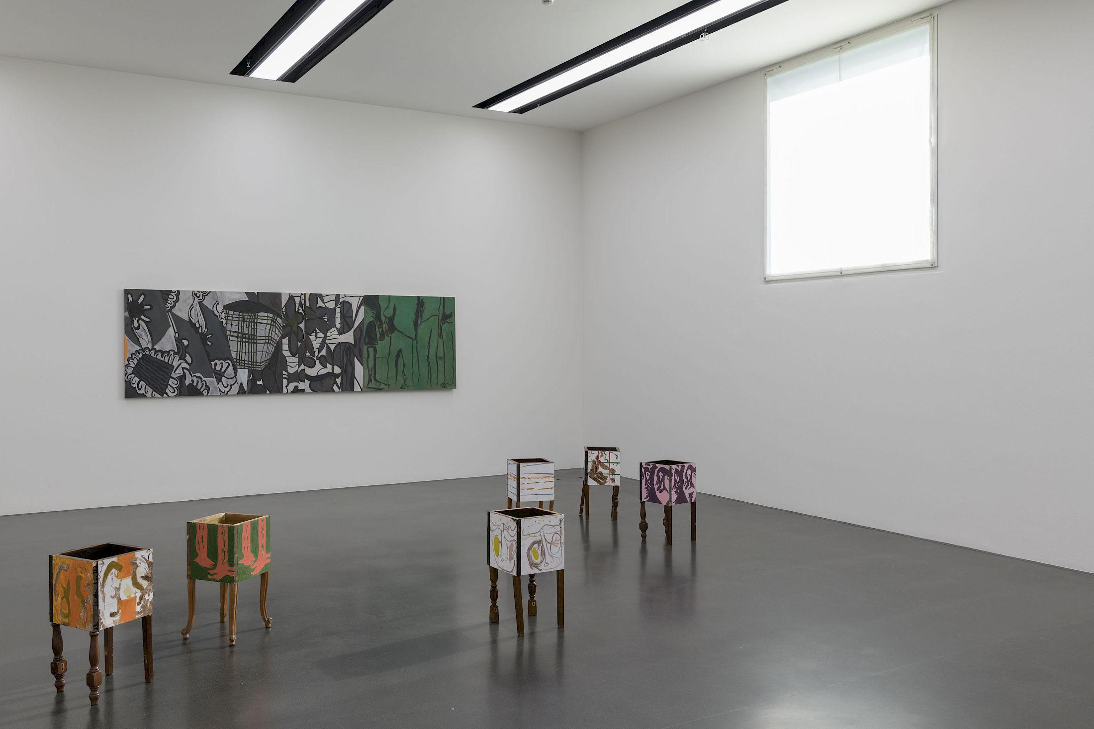 Exhibition View Solo Show Yann Stéphane Bisso «Mosaïque, présence, absence» at Kunstmuseum Luzern, Luzern, 2025-2026 / Photo: Marc Latzel / Courtesy: the artist and Kunstmuseum Luzern