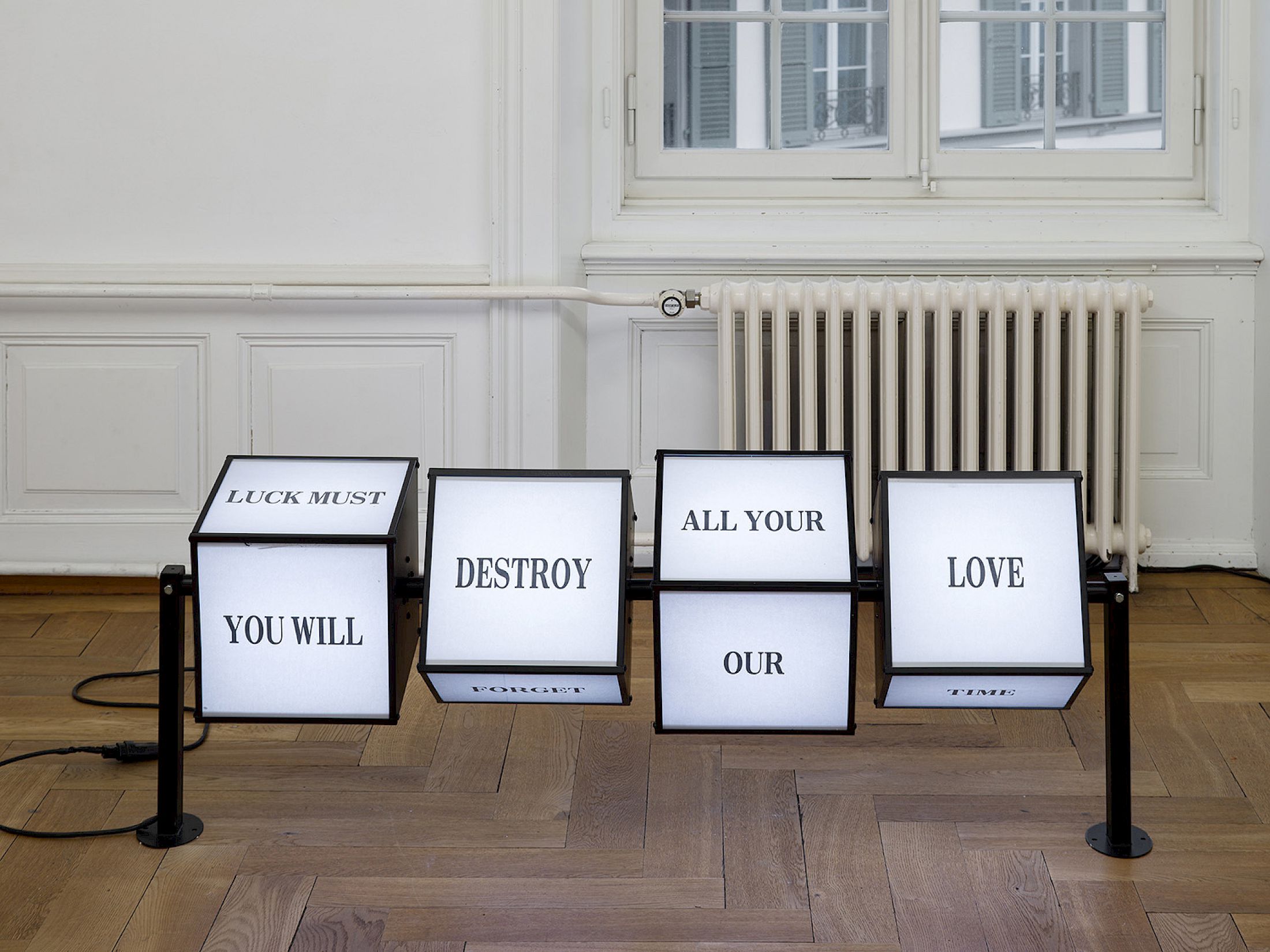 Exhibition View Solo Show alfatih «Time Leaks ; view on Untitled, 2025» at Kunsthaus Langenthal, Langenthal, 2026 / Photo: Cedric Mussano / Courtesy:  the artist and Kunsthaus Langenthal