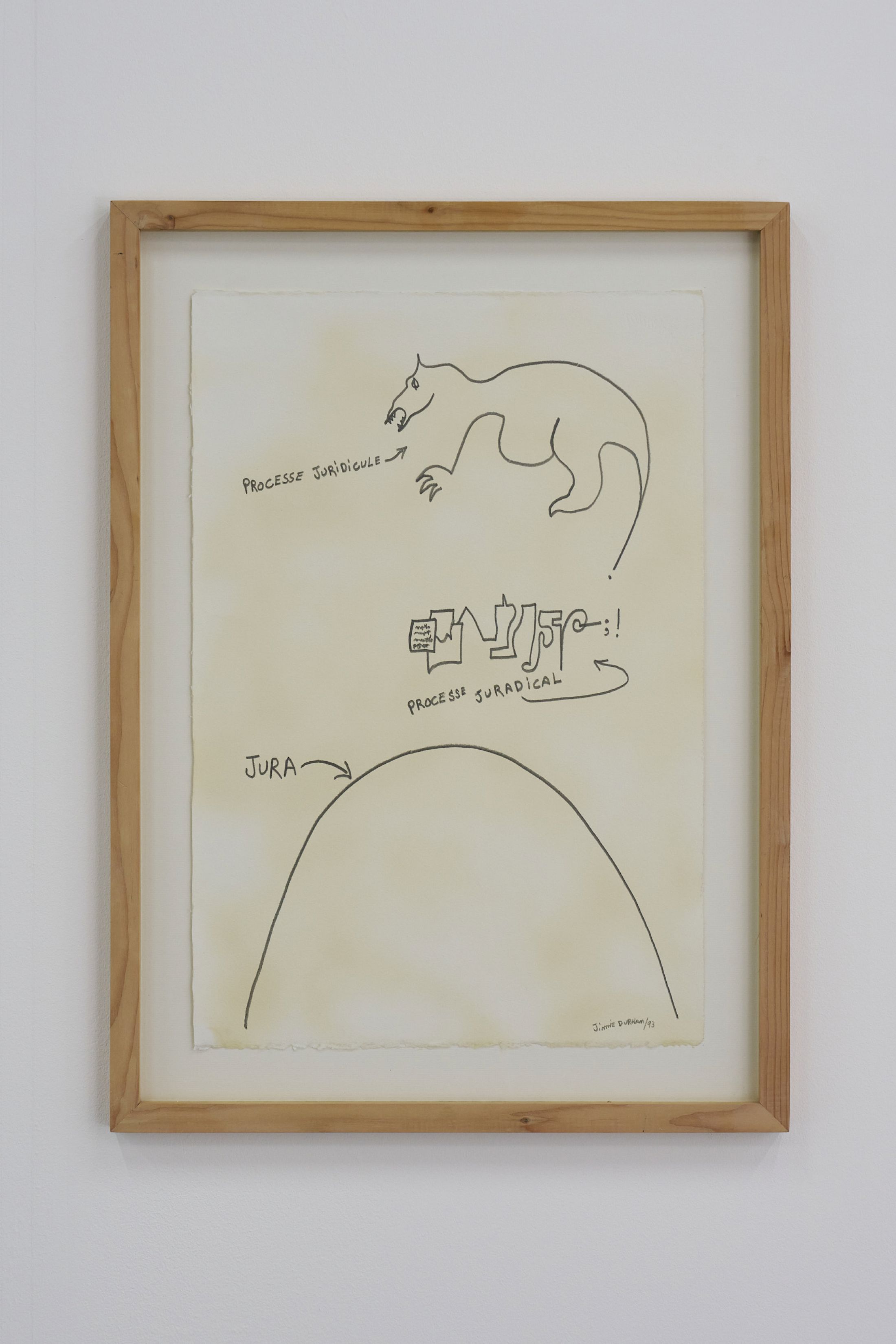 Exhibition View Group Show «Art & Alienation; view on Jimmie Durham, Fribourg, 1993», at Kunsthalle Friart Fribourg, Fribourg, 2025 / Photo: Guillaume Python / Courtesy: the Jimmie Durham Estate and kurimanzutto, Mexico City / New York