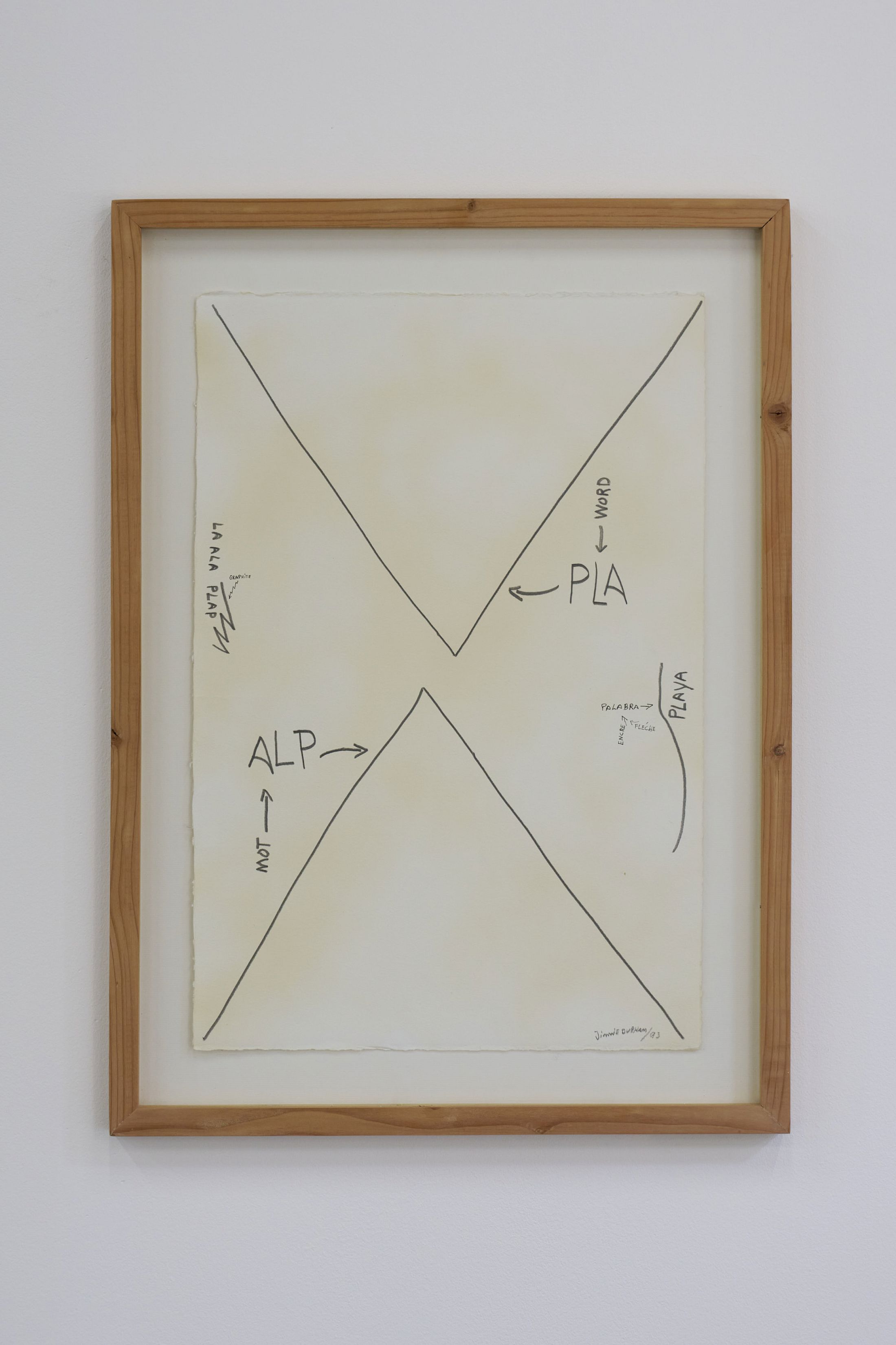 Exhibition View Group Show «Art & Alienation; view on Jimmie Durham, Fribourg, 1993», at Kunsthalle Friart Fribourg, Fribourg, 2025 / Photo: Guillaume Python / Courtesy: the Jimmie Durham Estate and kurimanzutto, Mexico City / New York