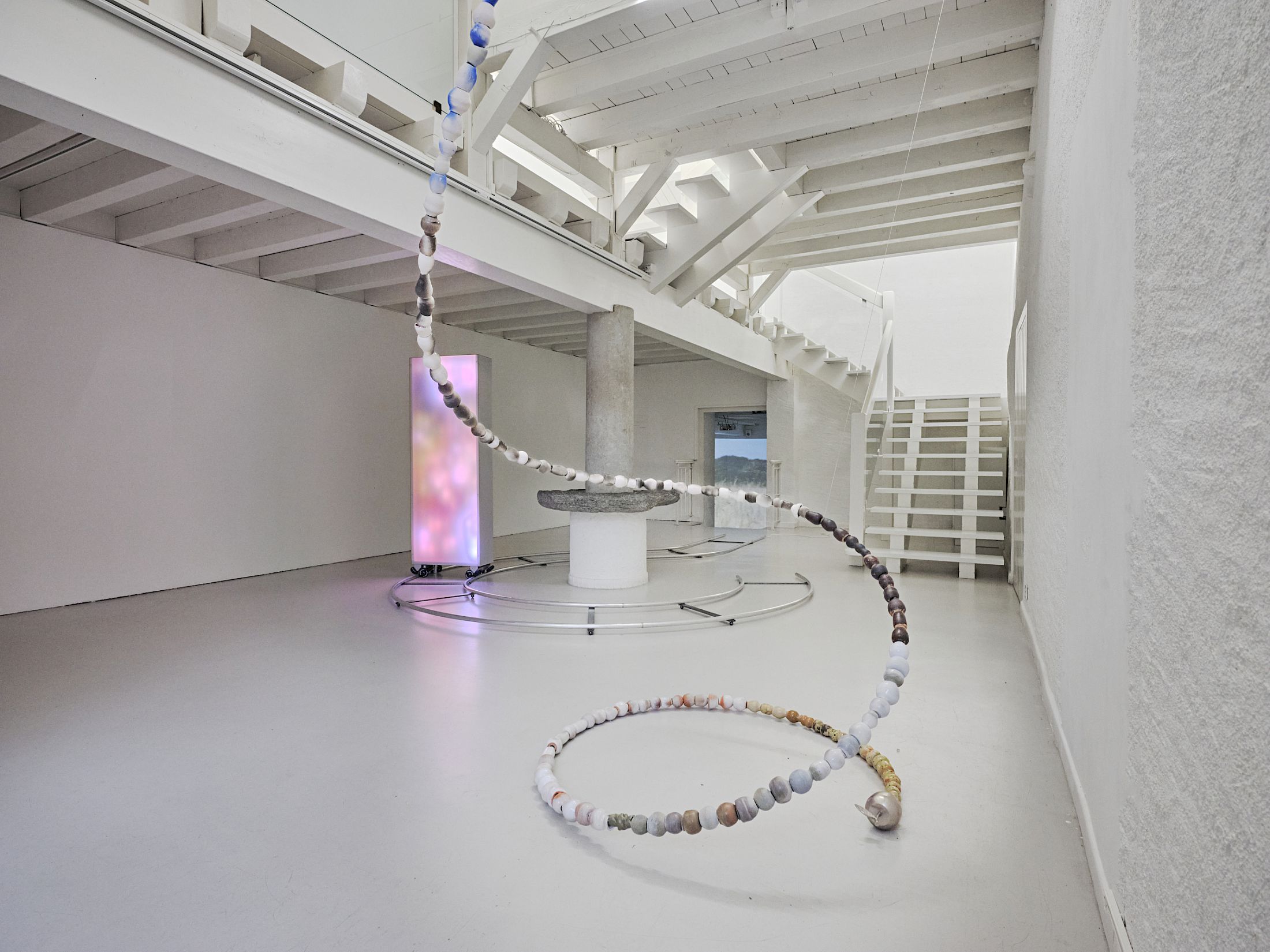 Exibition View Solo Show Camille Dumond «Everything but sliced» at Ferme de la Chapelle, Geneva, Grand-Lancy, 2025 / Photo: Nicolas Delaroche / Courtesy: the artist and Ferme de la Chapelle