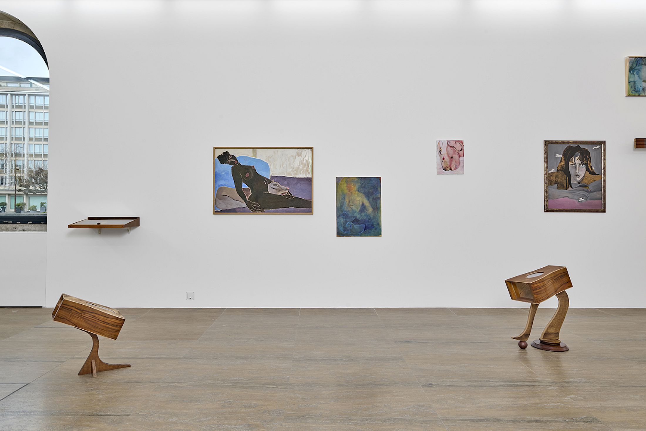 Exhibition View Duo Show Cathy Josefowitz and Jessy Razafimandimby «Valse Velue» at Halle Nord, Geneva, 2026 / Photo: Thomas Maisonnasse / Courtesy: the artists and Halle Nord