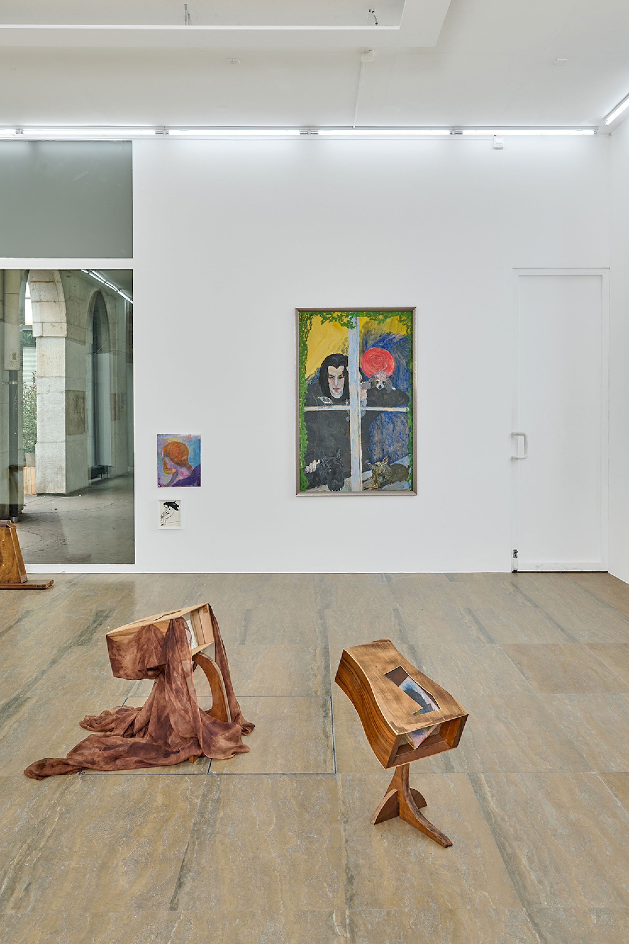 Exhibition View Duo Show Cathy Josefowitz and Jessy Razafimandimby «Valse Velue» at Halle Nord, Geneva, 2026 / Photo: Thomas Maisonnasse / Courtesy: the artists and Halle Nord