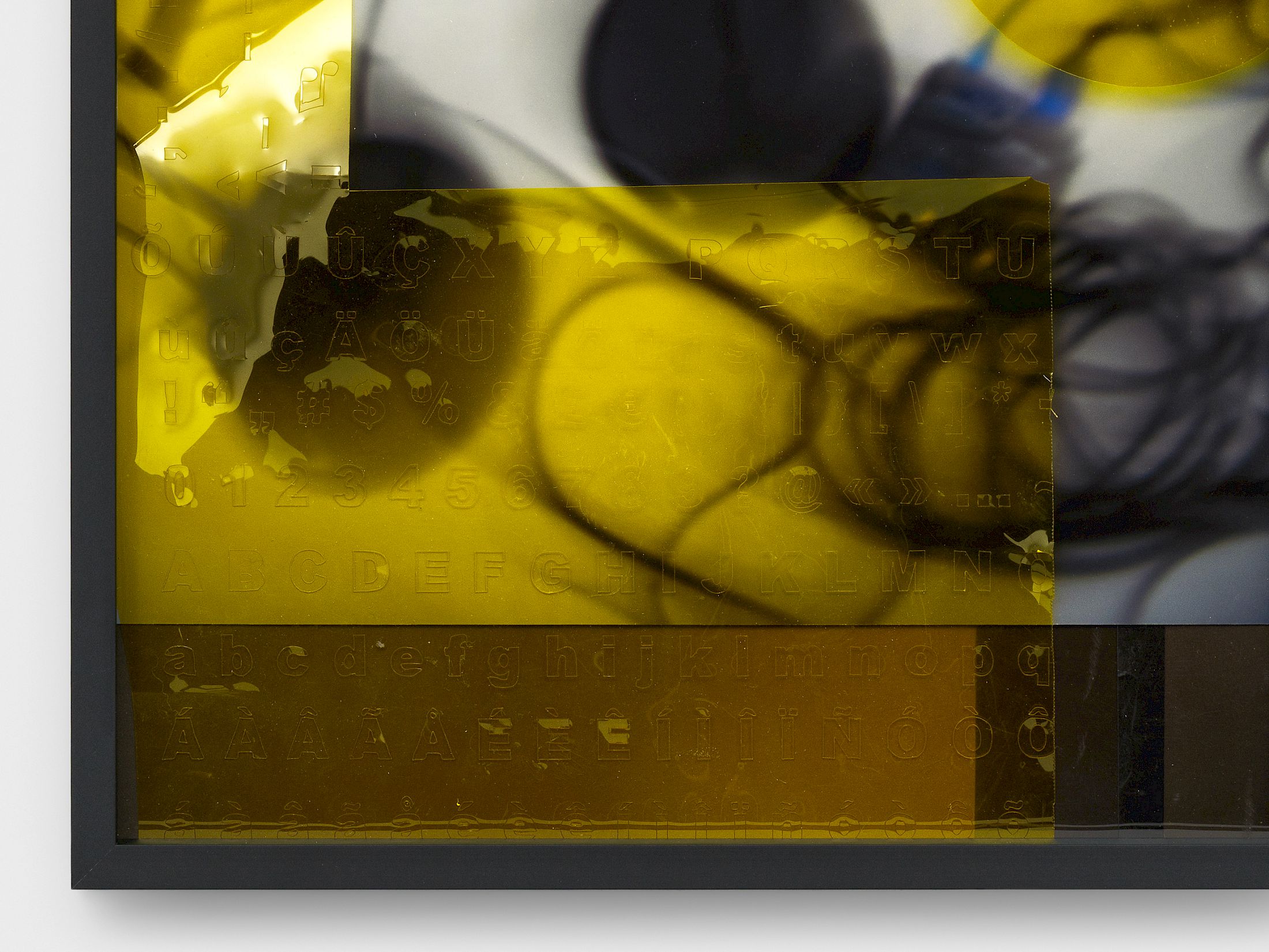 Exhibition View Solo Show Daria Blum «HOME SCREEN ;  i‘m watching the go-kart session in classroom three and all the parents and kids are cheering, detail, 2026, Archival pigment print, coloured lighting gel, 46 × 26 cm» at marytwo, Luzern, 2026 / Photo: Julian Blum / Courtesy: the artist and marytwo