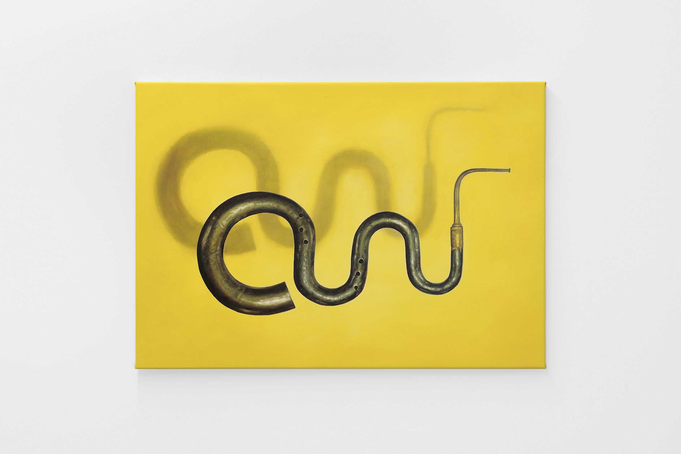 Exhibition View Group Show «Ecstatic Trance: Artists on Rock My Religion ; view on Diogo Pinto, Spellbound, 2025, Oil on canvas, 82 × 160 cm» at marytwo, Luzern, 2025-2026 / Photo: Jack Pryce / Courtesy: the artist and marytwo