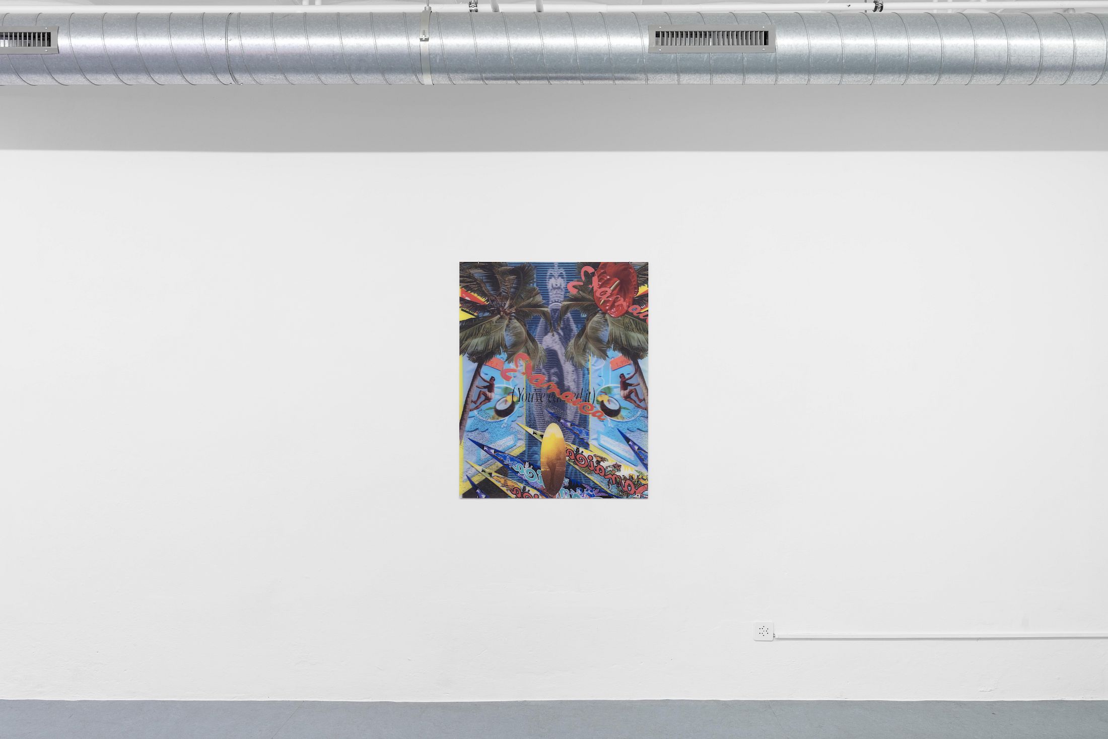 Exhibition View Group Show «Ecstatic Trance: Artists on Rock My Religion ; view on Samantha Box, Caribbean Colada, 2024, 3D lenticular print, mounted on acrylic, 101.5 × 81.3 cm» at marytwo, Luzern, 2025-2026 / Photo: Jack Pryce / Courtesy: the artist and marytwo