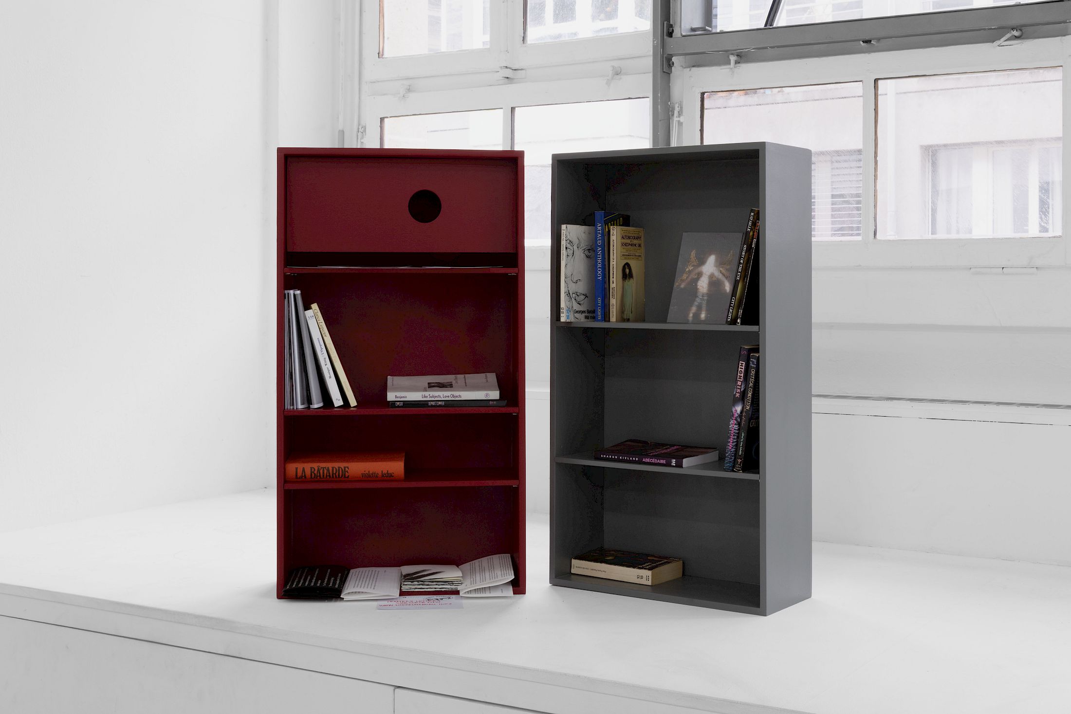 Exhibition View Group Show ; view on Literal Madness, knot shop, since 2025, books and letters, built with the production support of Solène Collin at Forde, Geneva, 2026 / Photo: Théa Giglio / Courtesy: the artists and Forde