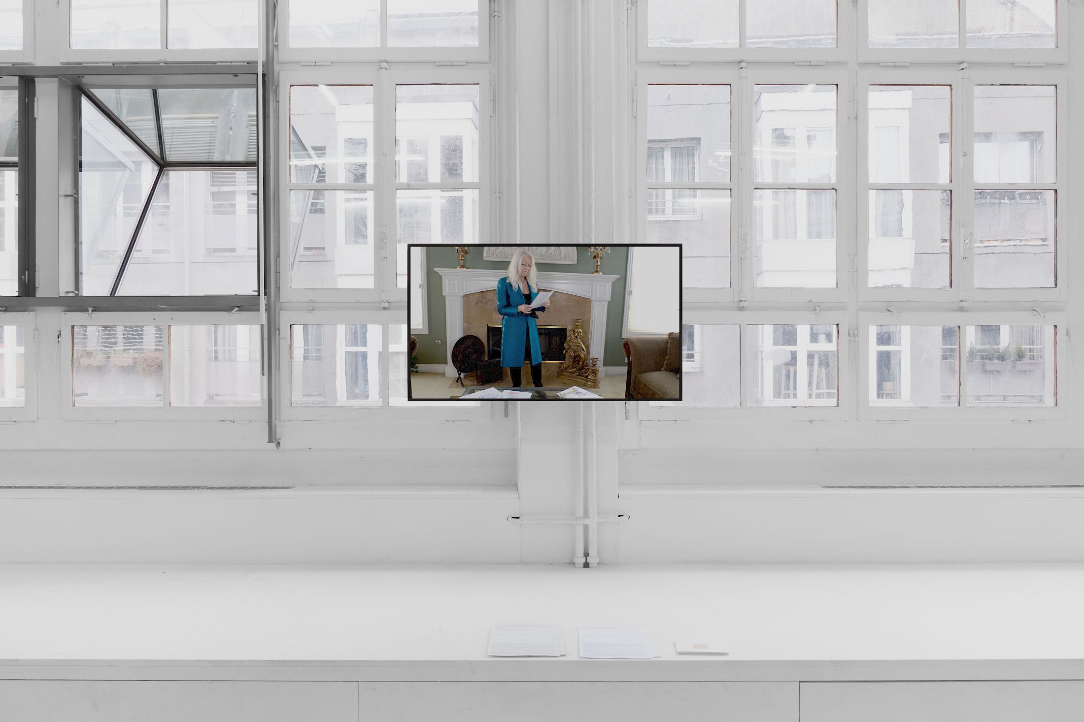Exhibition View Group Show ; view on Maria Esteves, The Nobility of my Existence, 2021, 13’24’’, video at Forde, Geneva, 2026 / Photo: Théa Giglio / Courtesy: the artist and Forde