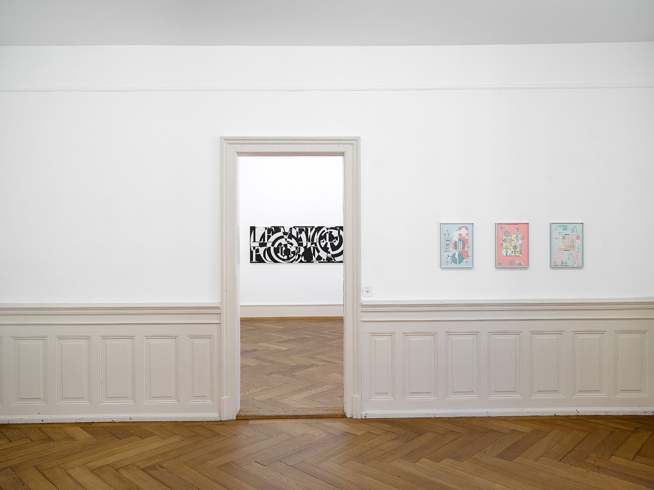 Exhibition View Group Show «Ist der text der text der ausbleibt» at Kunsthaus Langenthal, Langenthal, 2025 / Photo: Cedric Mussano / Courtesy: the artists and Kunsthaus Langenthal