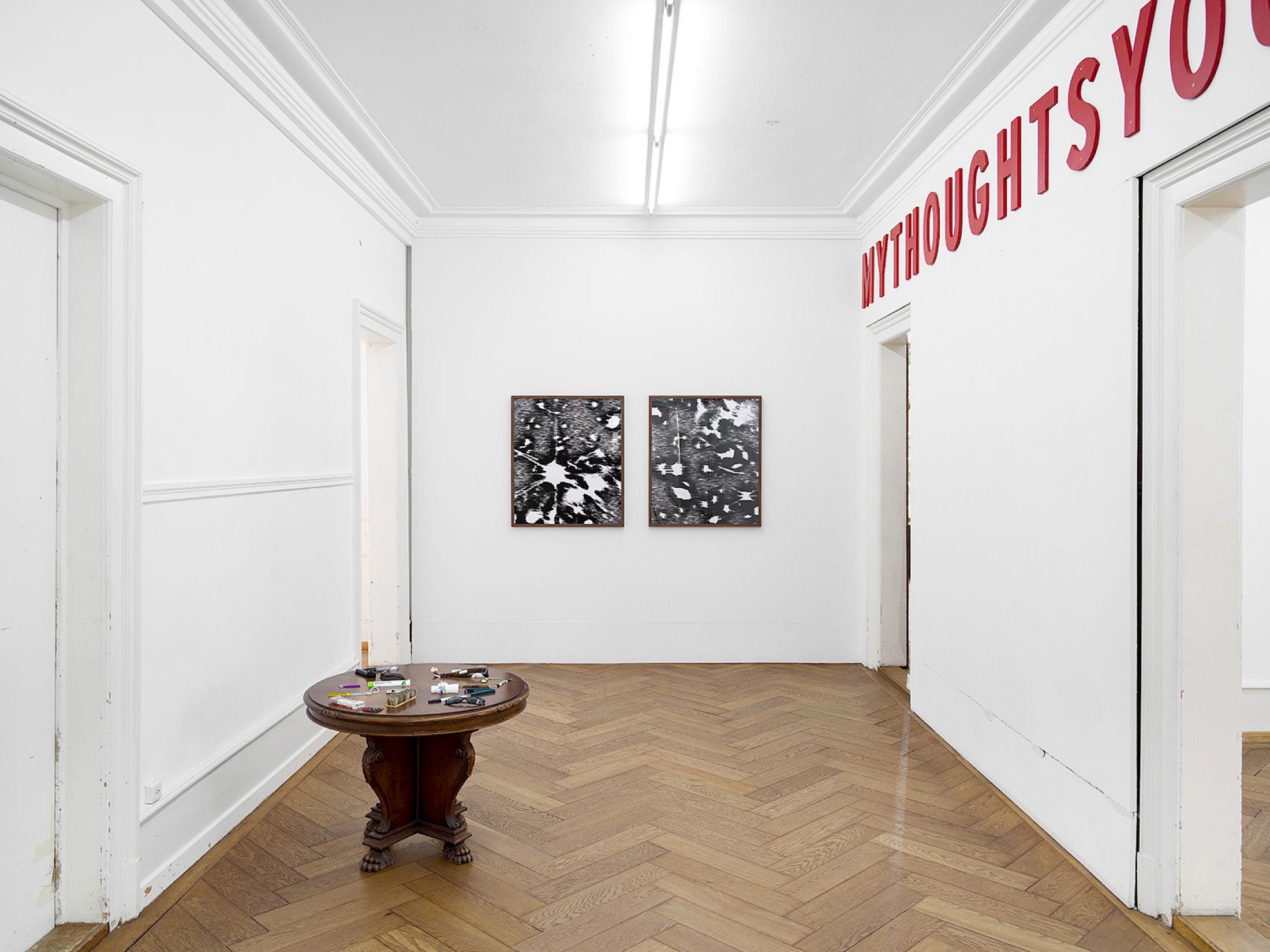 Exhibition View Group Show «Ist der text der text der ausbleibt» at Kunsthaus Langenthal, Langenthal, 2025 / Photo: Cedric Mussano / Courtesy: the artists and Kunsthaus Langenthal