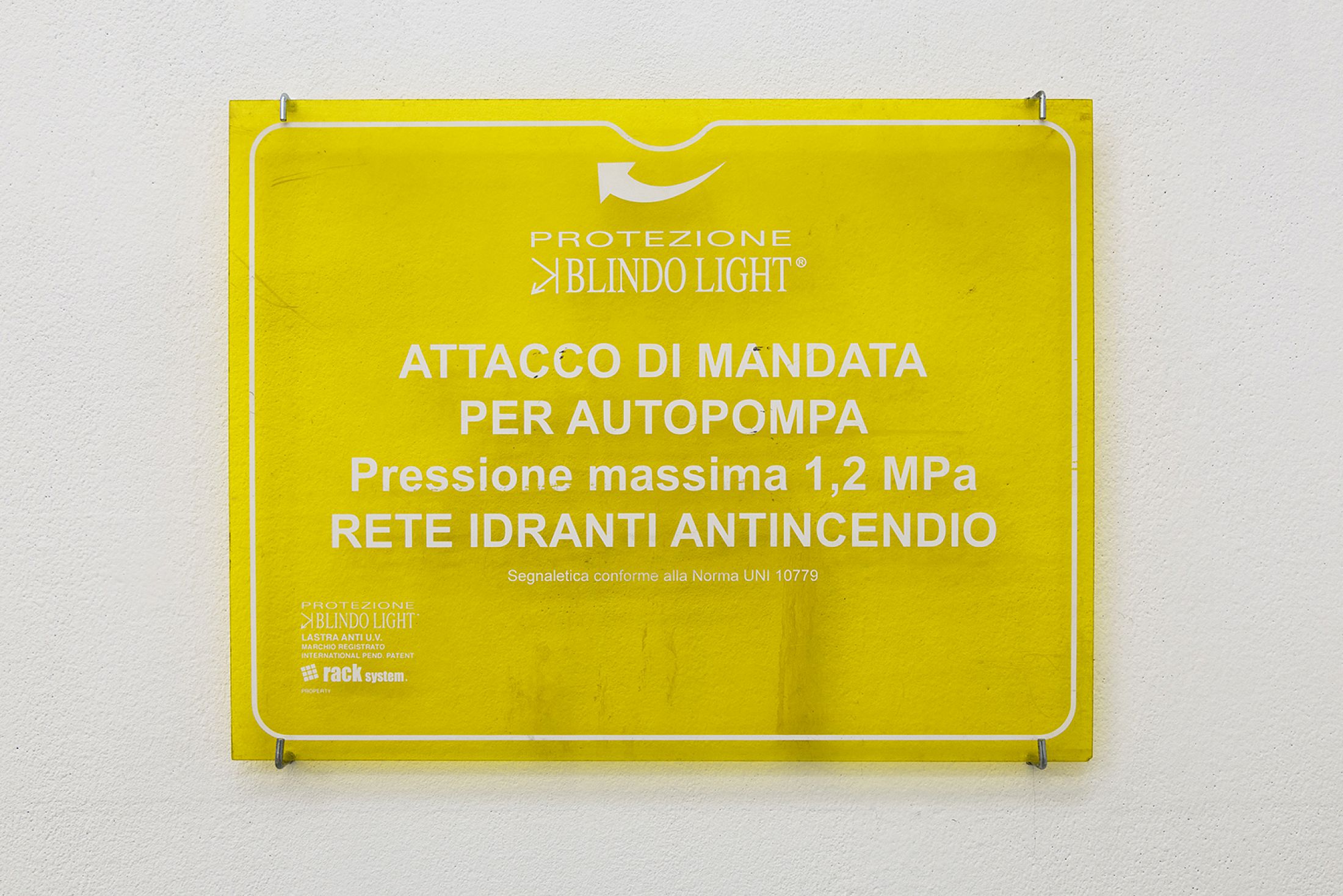 Exhibition View Solo Show Jiajia Zhang «How To Spend It ; view on Pressione Massima, 2024, Found protection plexiglass, 39 × 51 cm» at Milieu, Bern, 2025 / Photo: Jiří Makovec / Courtesy: the artist and Milieu