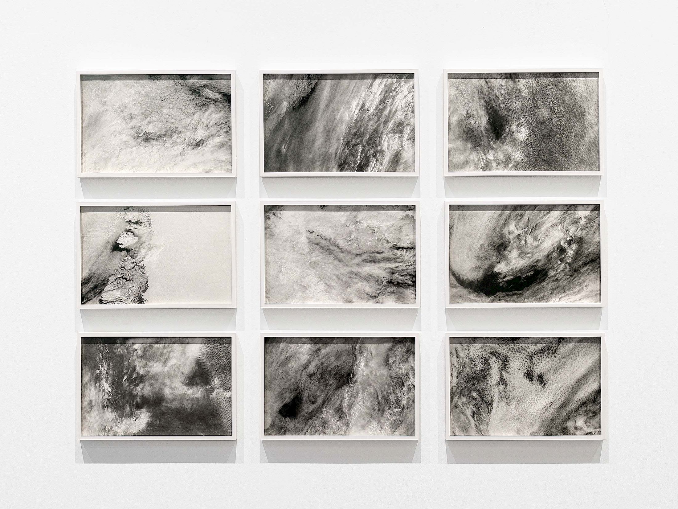 Exhibition View Solo Show Katie Paterson «True North ; view on True North, silver gelatin print in (9) parts» at Galerie Tschudi, Zurich, 2026 / Photo: Cedric Mussano / Courtesy: the artist and Ingleby, and Galerie Tschudi