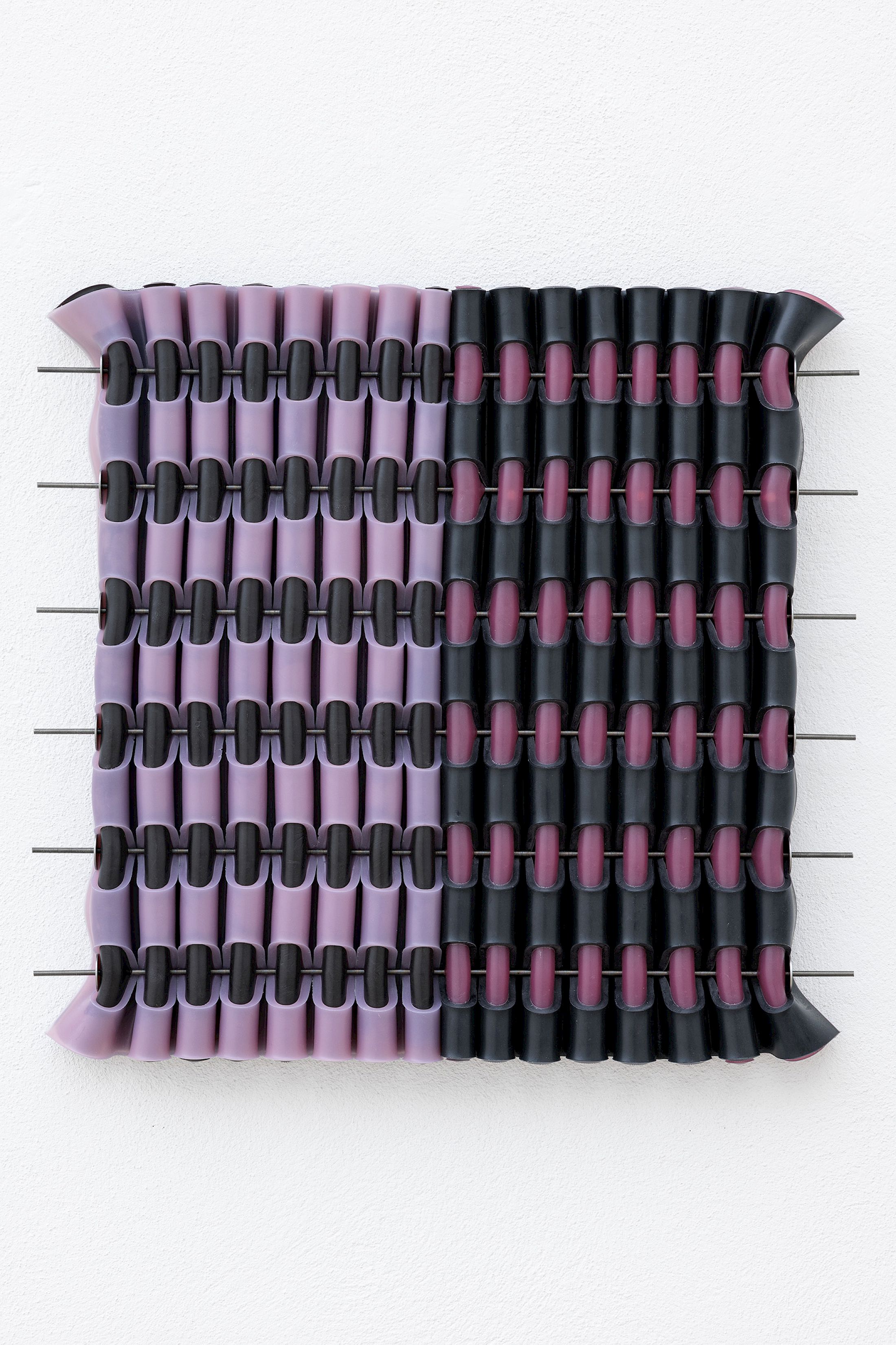 Exhibition View Solo Show Marlie Mul «Das Budget ; view on Large Charm (Bead), silicone with stainless steel, 2025» at Kunsthaus Glarus, Glarus, 2025 / Photo: Gina Folly /  Courtesy: the artist and Galerie Croy Nielsen, Vienna