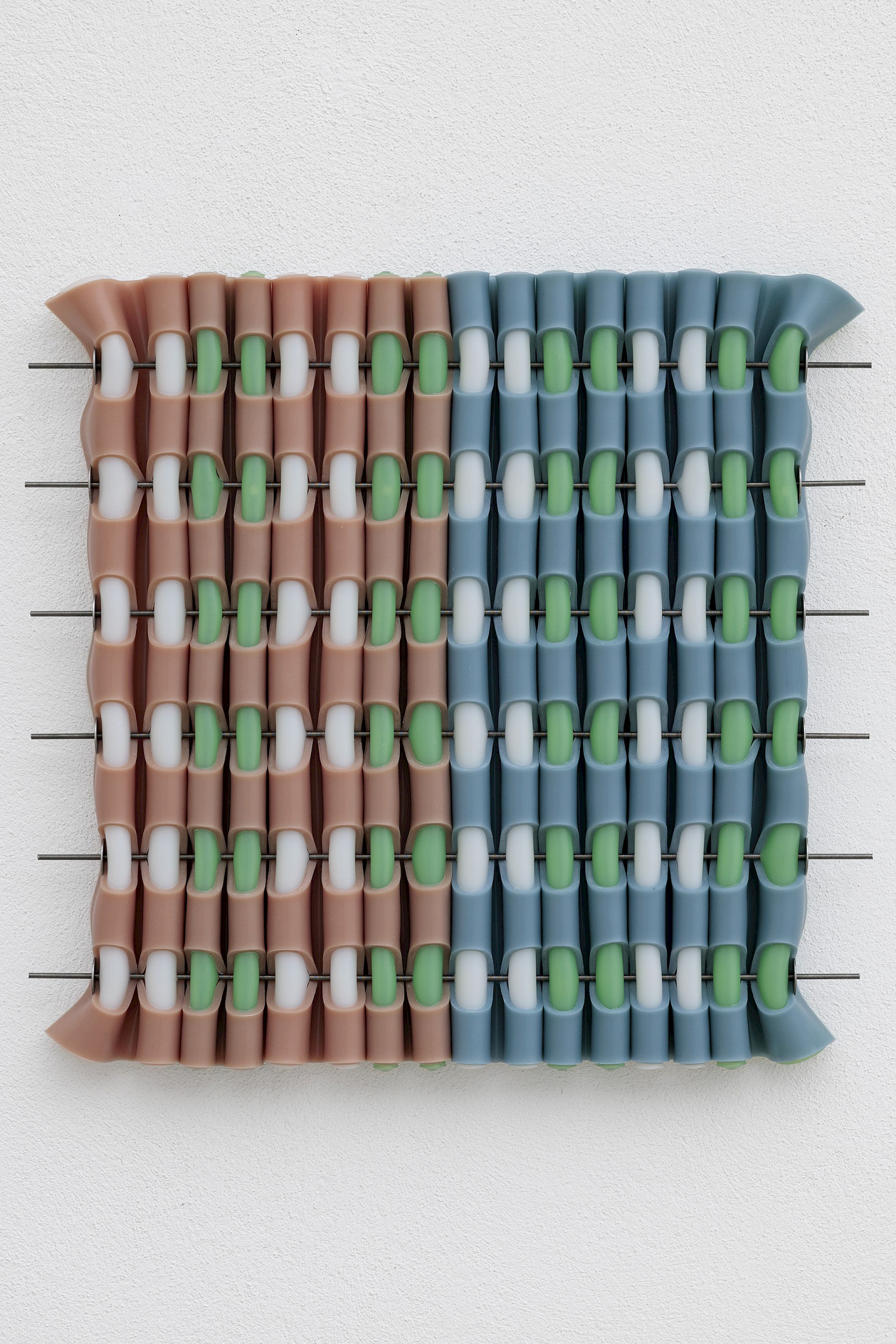 Exhibition View Solo Show Marlie Mul «Das Budget ; view on Large Charm (Day in Glarus), silicone with stainless steel, 2025» at Kunsthaus Glarus, Glarus, 2025 / Photo: Gina Folly /  Courtesy: the artist and Galerie Croy Nielsen, Vienna