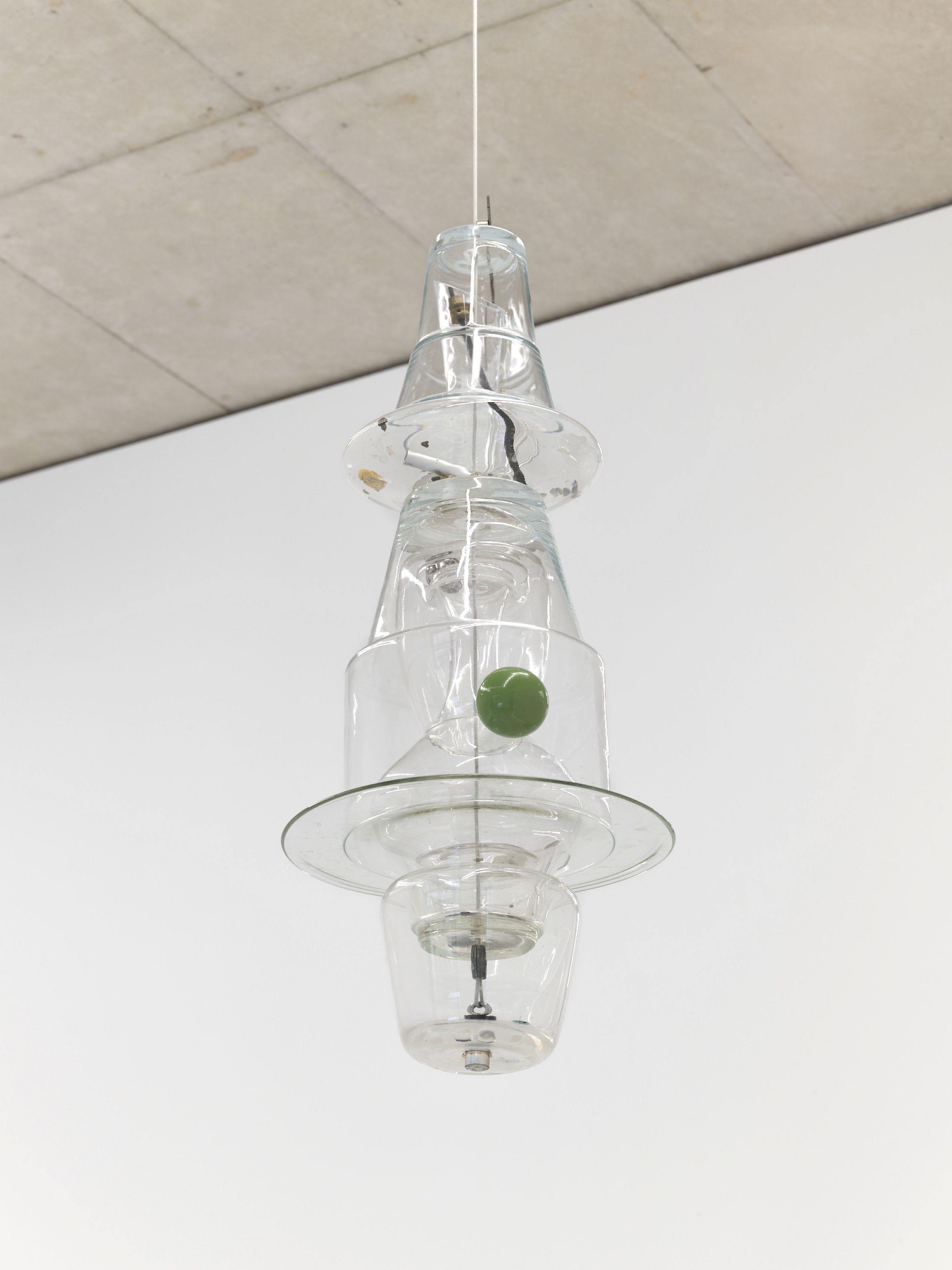 Exhibition View Solo Show Mathis Pfäffli «Meteora ; view on Collector X, 2025, found and collected glass, found metal objects, metal wires, screws, hooks, gathered findings, 75 × 31 cm» at Damien and the Love Guru, Zurich, 2025-2026 / Photo: Felix Jungo / Courtesy: the artist and Damien and the Love Guru