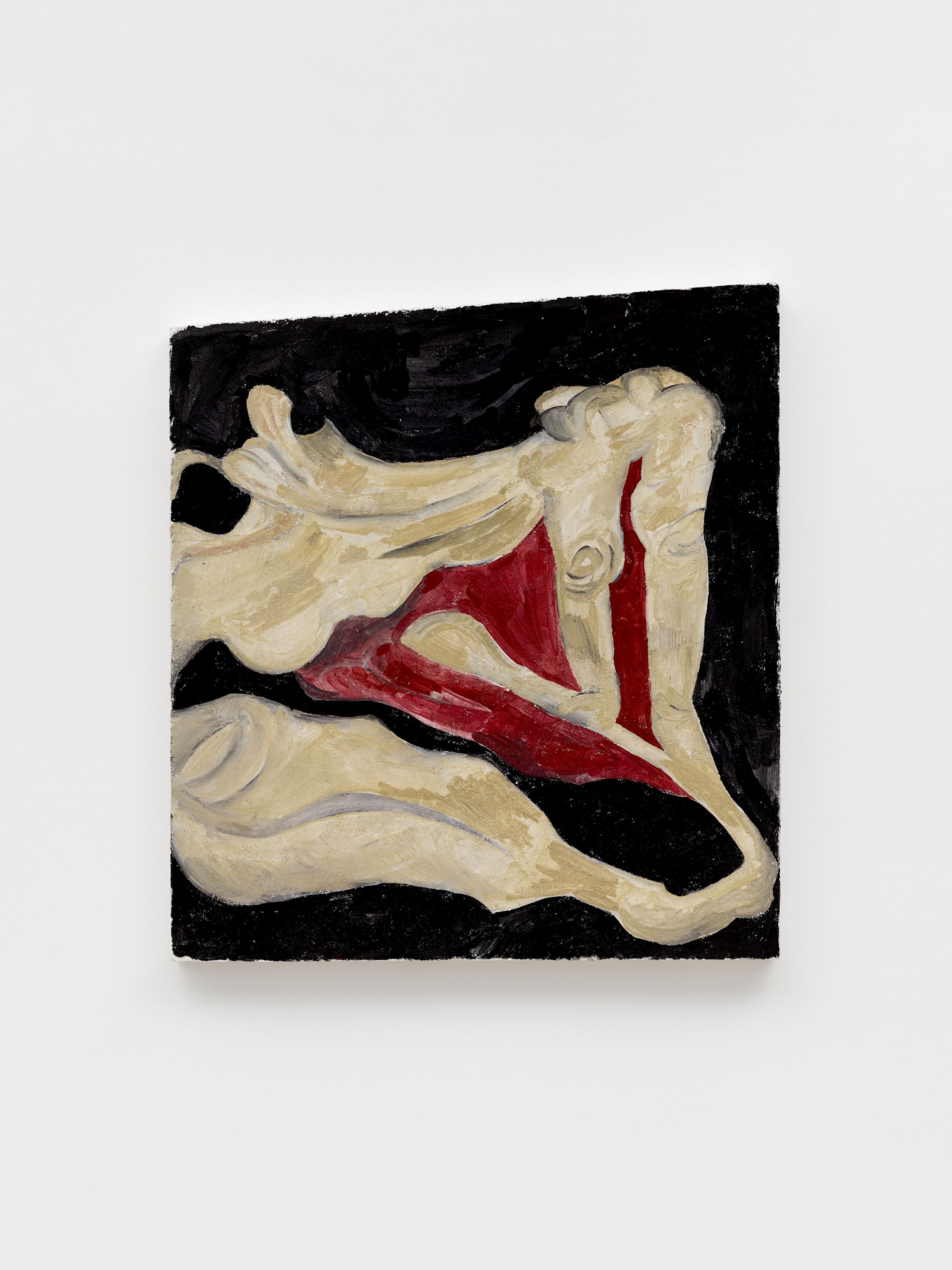 Exhibition View Solo Show Melanie Kitti «Reverse Cry ; view on Reverse Cry 6, 2025, fresco: plaster, slaked lime putty paste, washed river sand, pigment, 63 × 57 × 4 cm» at Damien and the Love Guru, Zürich, 2025 / Photo: Felix Jungo / Courtesy: the artist and Damien and the Love Guru