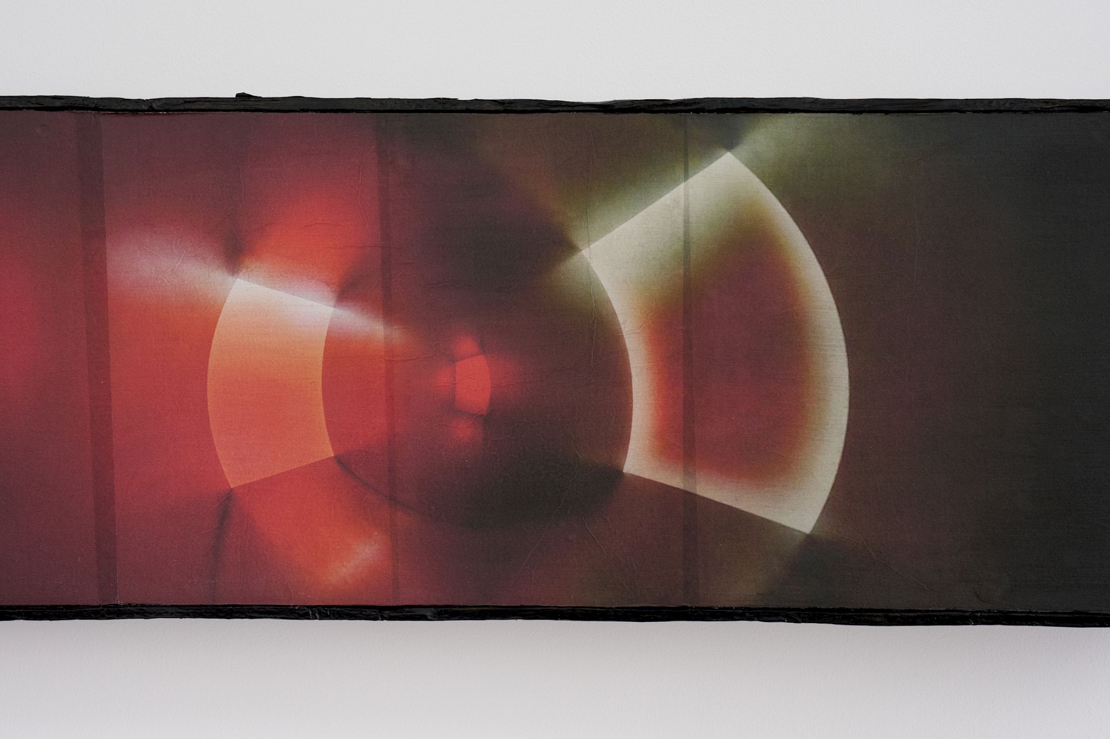 Exhibition View Solo Show Nearest Pond «One Eye Too Many ; view on One Eye Too Many, 2026, inkjet print on rice paper, cardboard, wood, paper, China ink, acrylic paint, varnish, Variable dimensions» at Espace 3353, Carouge, 2026 / Photo: Guillaume Python / Courtesy: the artists and Espace 3353