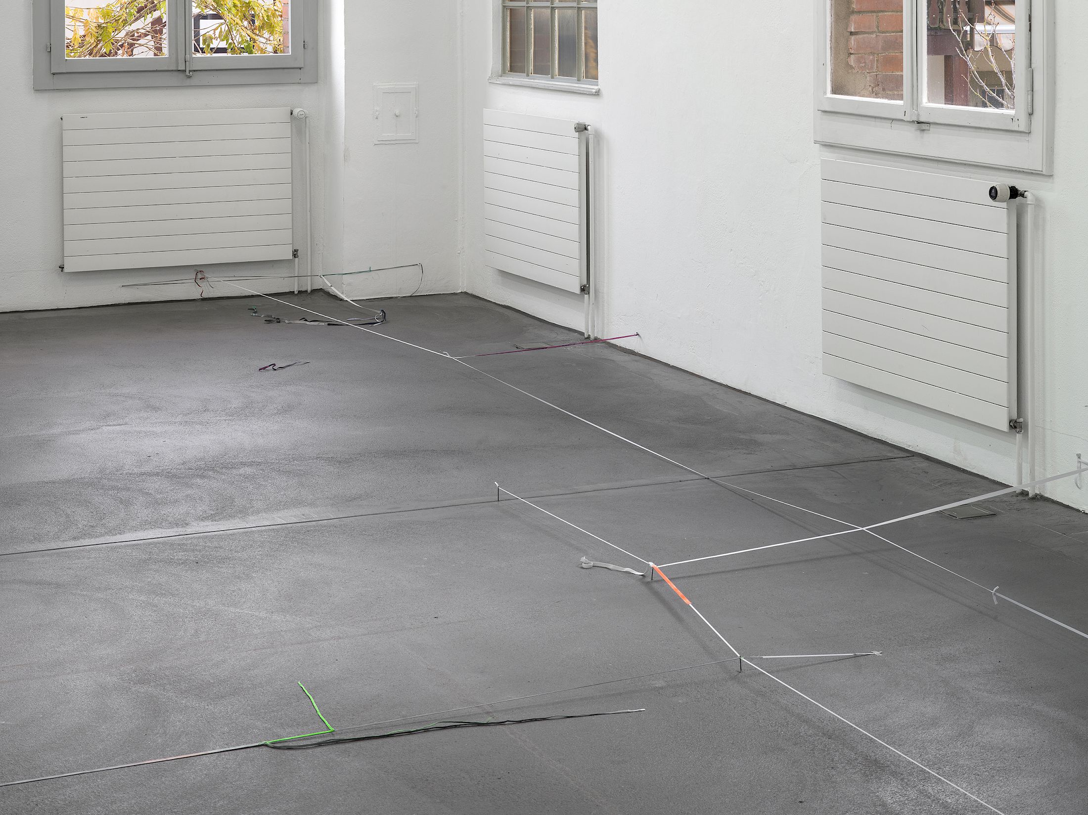 Exhibition View Solo Show Olga Balema «The bizarre space of complex numbers» at Kunsthalle Friart Fribourg, 2025-2026 / Photo: Cedric Mussano / Courtesy: the artist and Kunsthalle Friart Fribourg