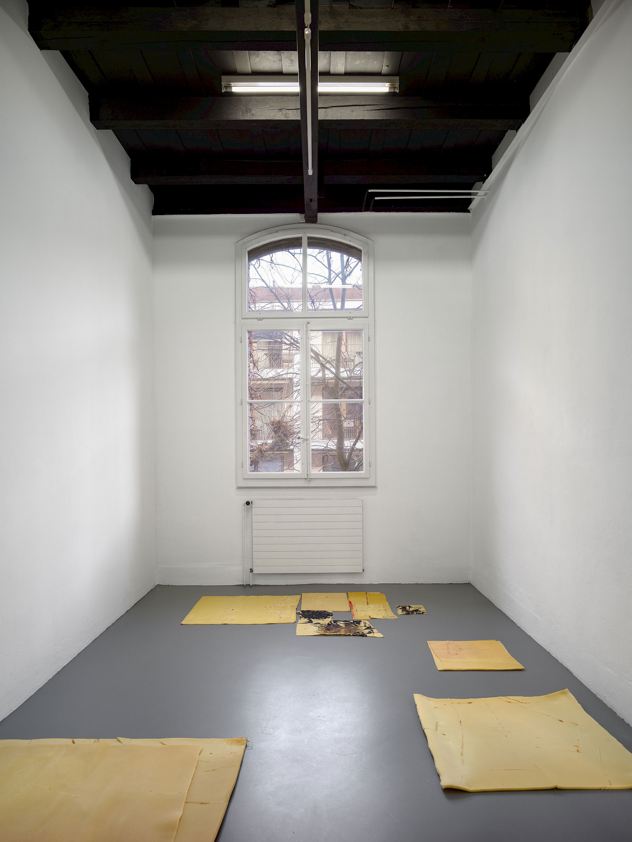 Exhibition View Solo Show Olga Balema «The bizarre space of complex numbers ; view on Formulas (2022)» at Kunsthalle Friart Fribourg, 2025-2026 / Photo: Cedric Mussano / Courtesy: the artist and Kunsthalle Friart Fribourg