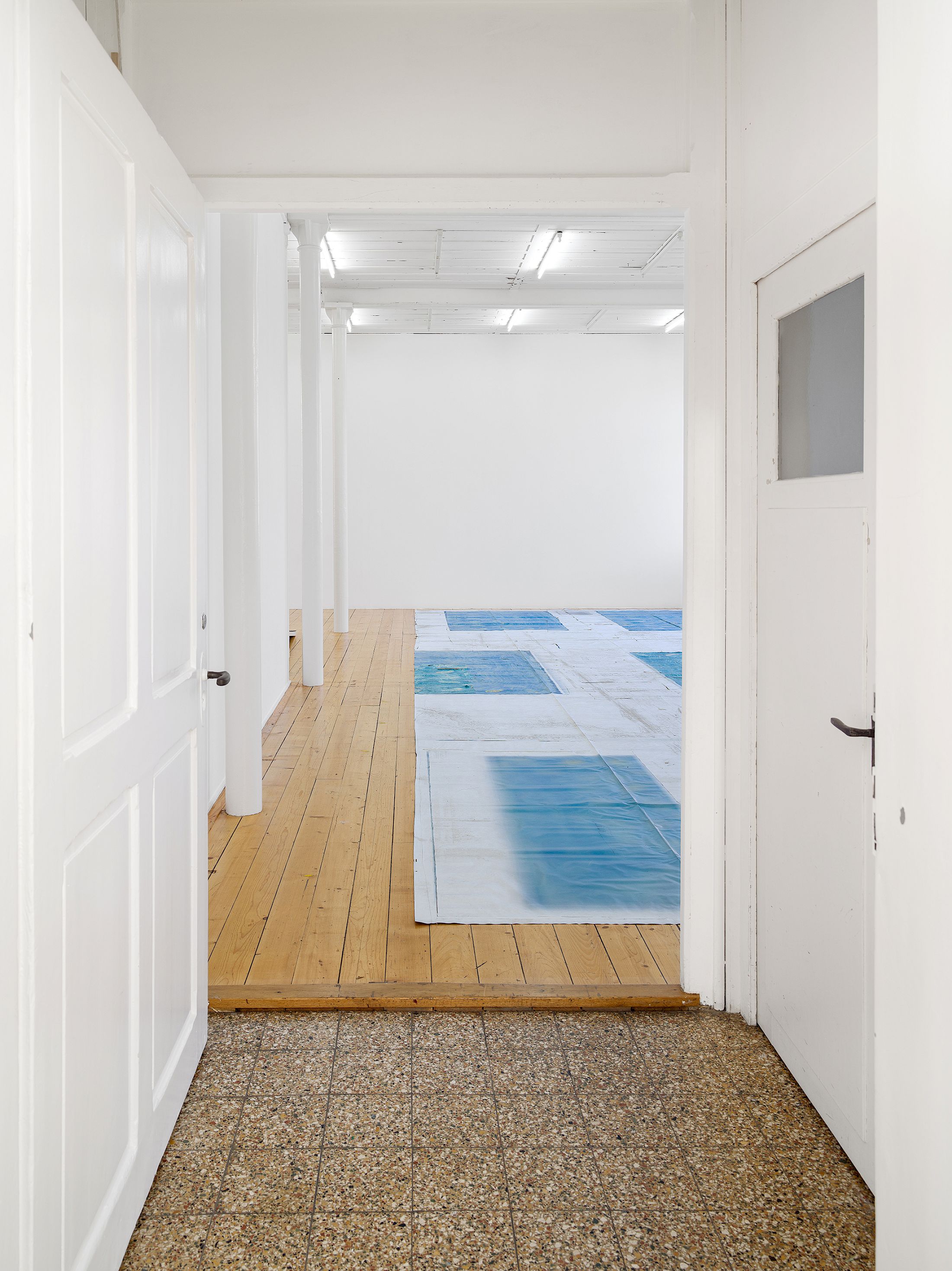 Exhibition View Solo Show Olga Balema «The bizarre space of complex numbers» at Kunsthalle Friart Fribourg, 2025-2026 / Photo: Cedric Mussano / Courtesy: the artist and Kunsthalle Friart Fribourg