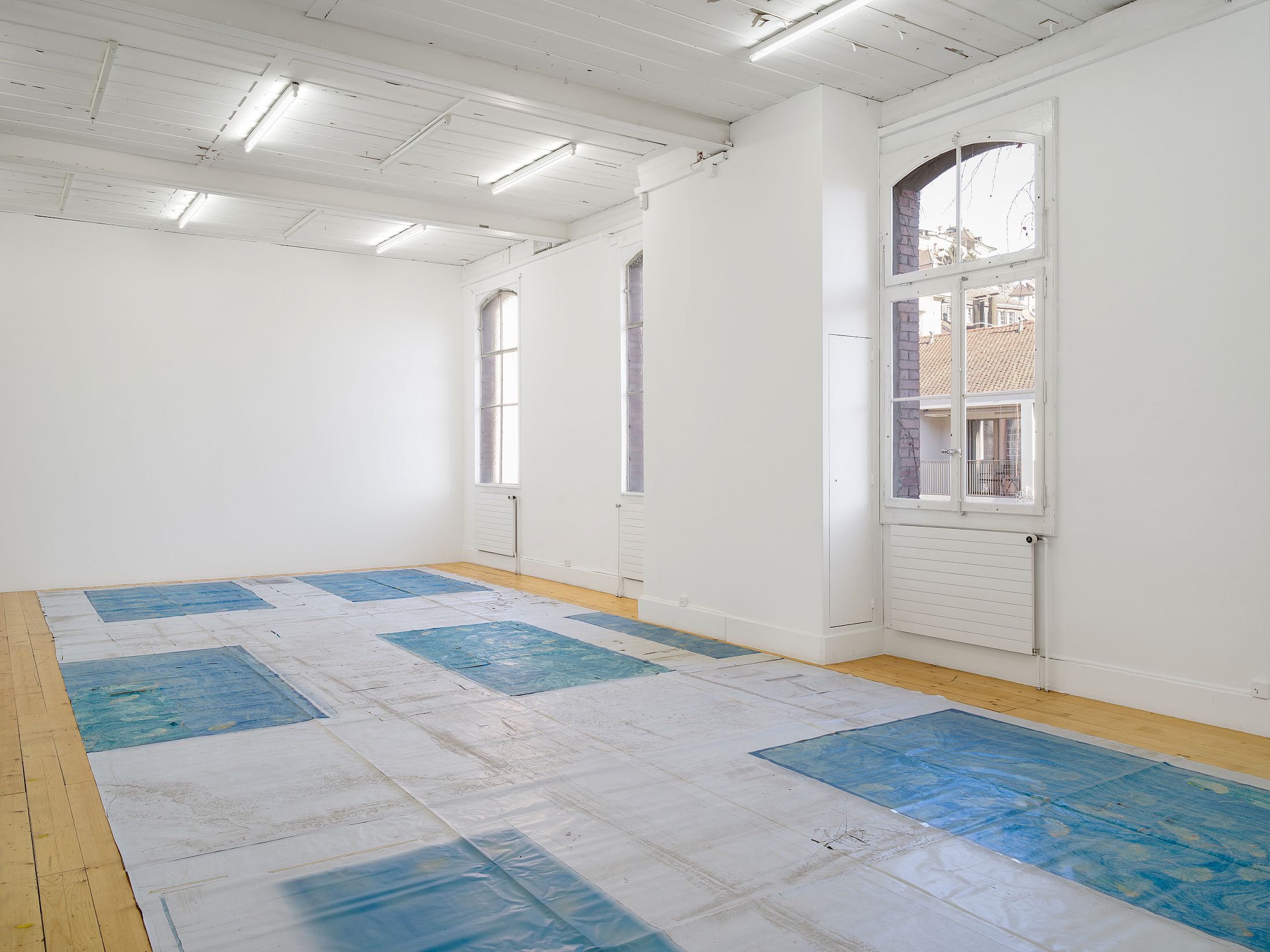 Exhibition View Solo Show Olga Balema «The bizarre space of complex numbers ; view on Computer (2021)» at Kunsthalle Friart Fribourg, 2025-2026 / Photo: Cedric Mussano / Courtesy: the artist and Kunsthalle Friart Fribourg