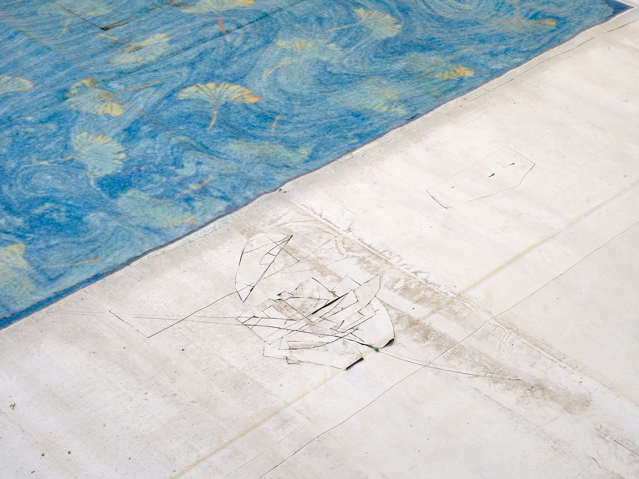 Exhibition View Solo Show Olga Balema «The bizarre space of complex numbers ; view on Computer (2021), detail» at Kunsthalle Friart Fribourg, 2025-2026 / Photo: Cedric Mussano / Courtesy: the artist and Kunsthalle Friart Fribourg