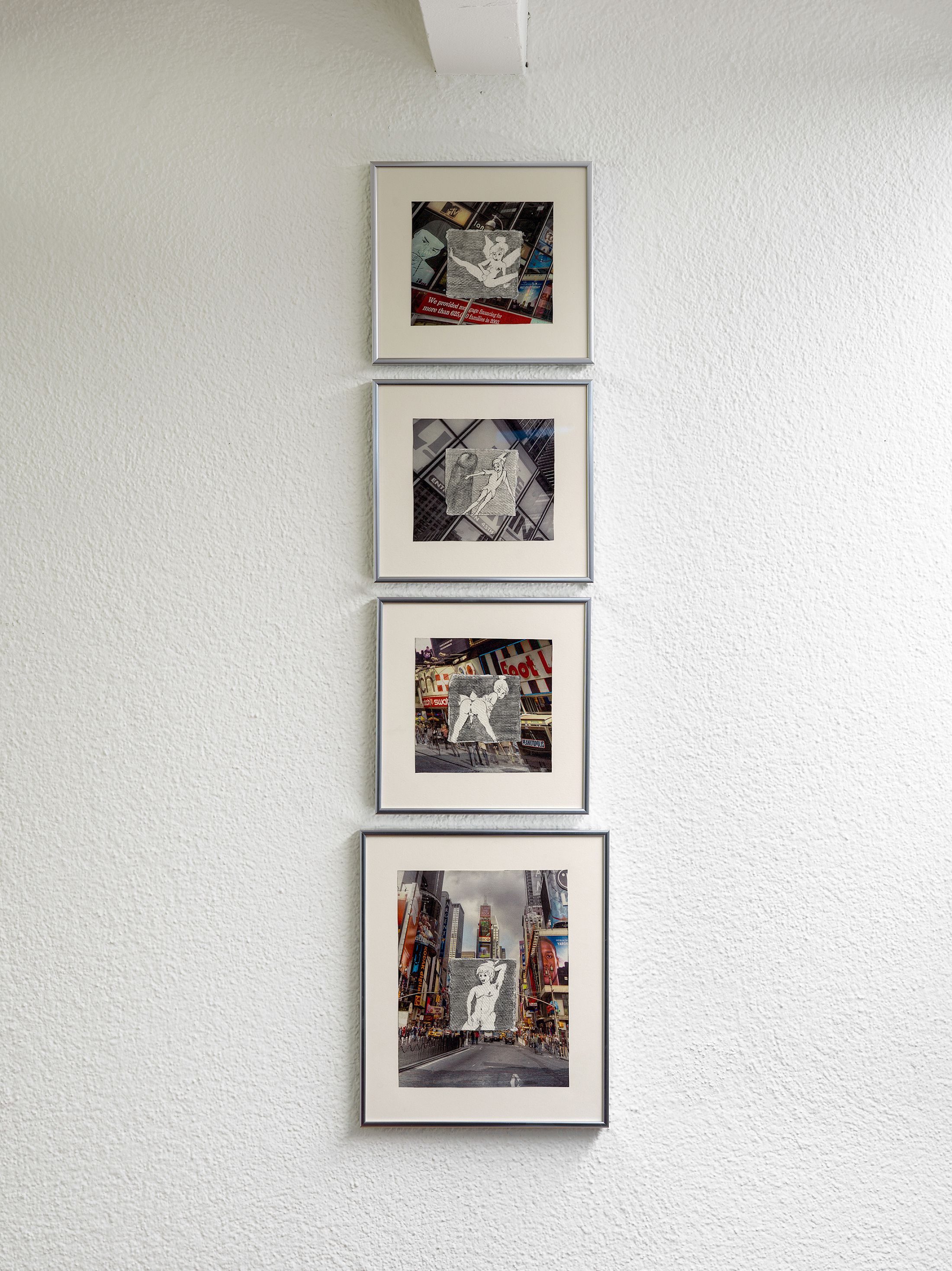 Exhibition View Group Show «Passage du Commerce ; view on Perla Zuñiga, Neverland 2, Neverland 3, Neverland 4 & Neverland 1, 2024» at Kunsthalle Winterthur, Winterthur, 2025-2026 / Photo: Cedric Mussano / Courtesy: the artist and  Kunsthalle Winterthur