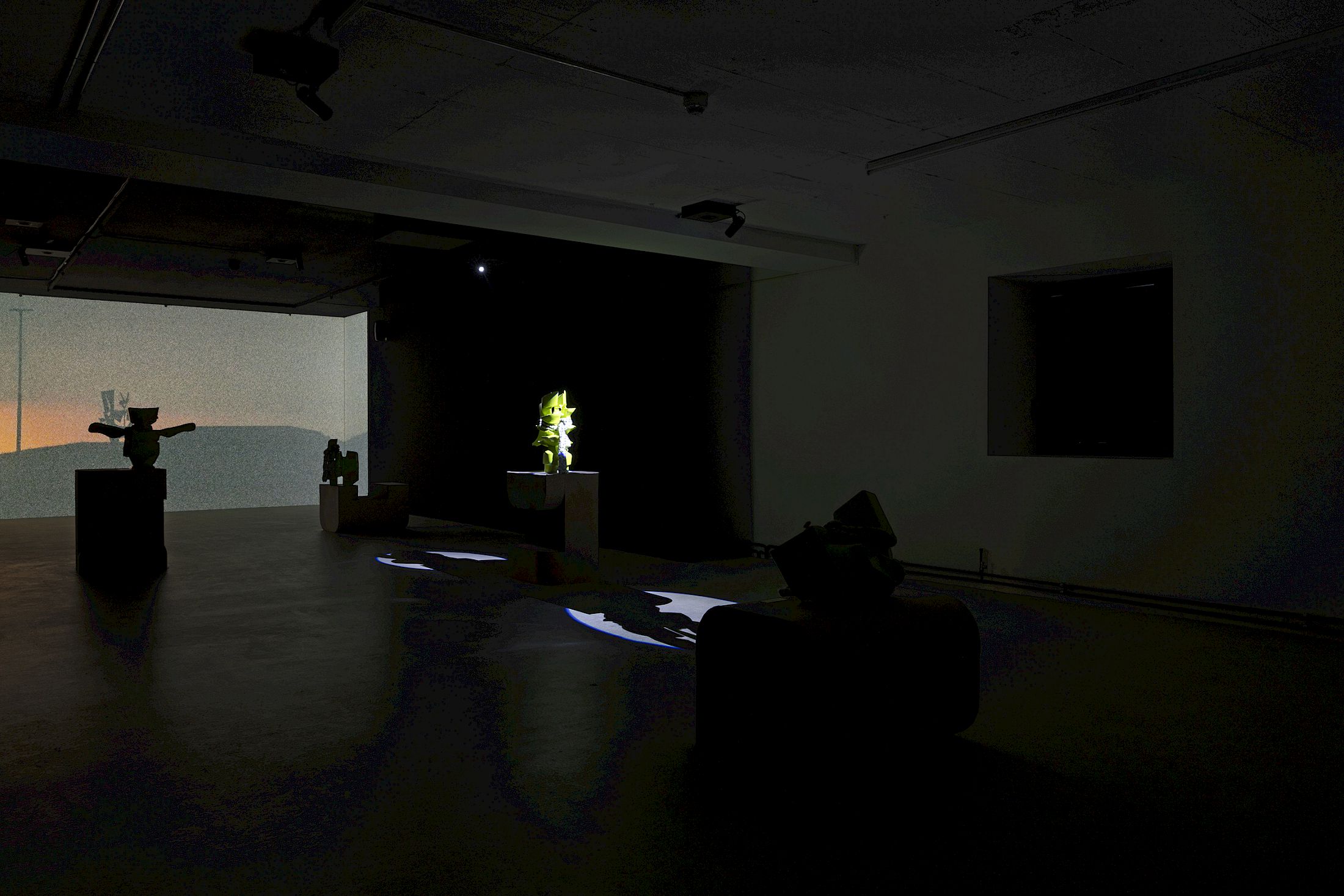 Exhibition View Duo Show Paul Fritz and Virginie Sistek «Priscilla Predator: geboren, leben, sterben» at For, Basel, 2026 / Photo: Gina Folly / Courtesy: the artists and For, Basel