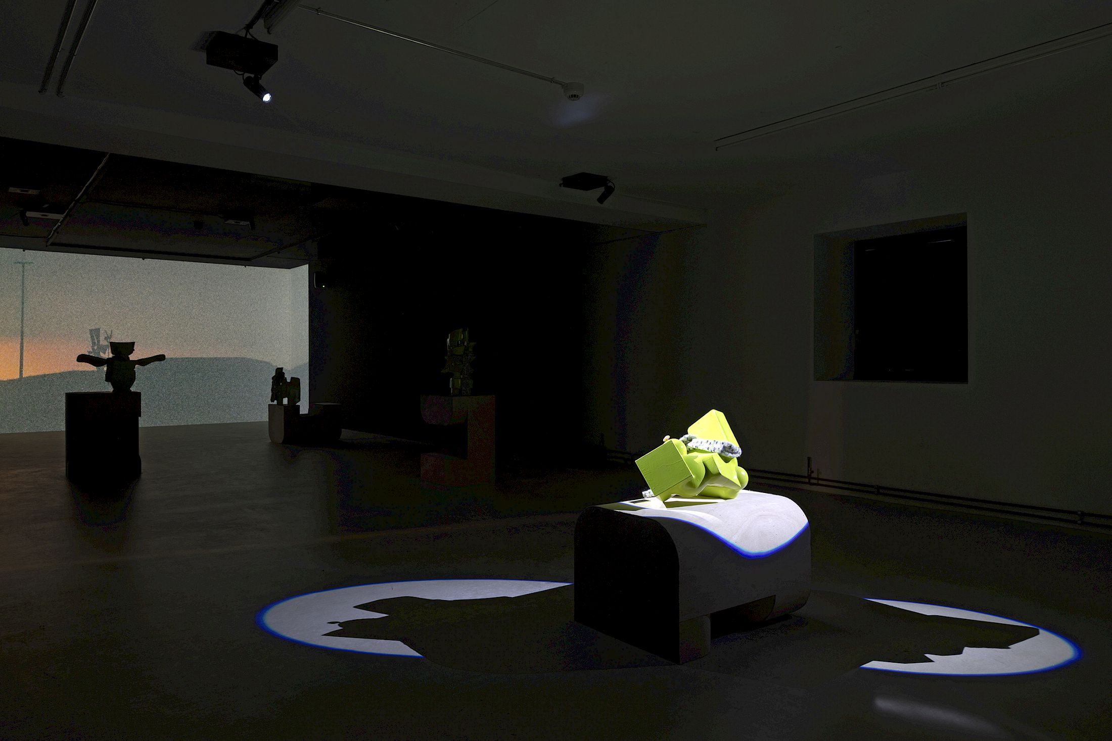 Exhibition View Duo Show Paul Fritz and Virginie Sistek «Priscilla Predator: geboren, leben, sterben» at For, Basel, 2026 / Photo: Gina Folly / Courtesy: the artists and For, Basel