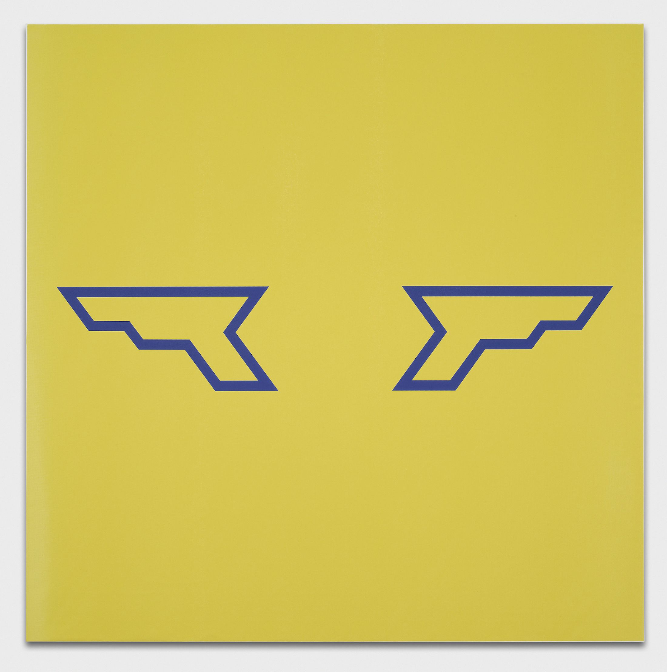 Exhibition View Solo Show Sem Lala «Wings ; view on Wings, 2025, Screenprint on canvas, 95 × 95 cm» at Lovay Fine Arts, Geneva, 2025-2026 / Photo: Claude Cortinovis / Courtesy: Lovay Fine Arts