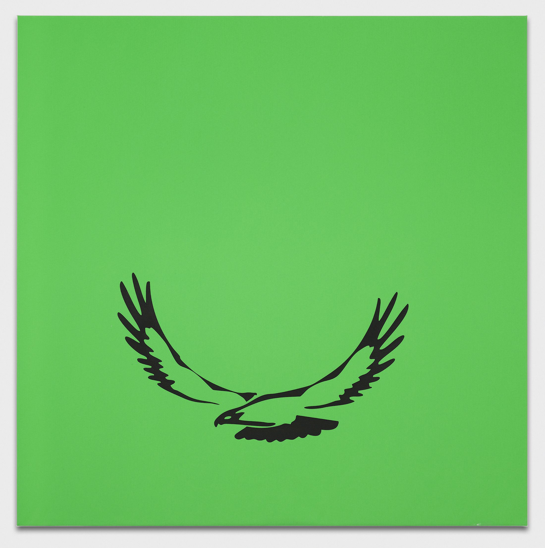 Exhibition View Solo Show Sem Lala «Wings ; view on Wings, 2025, Screenprint on canvas, 95 × 95 cm» at Lovay Fine Arts, Geneva, 2025-2026 / Photo: Claude Cortinovis / Courtesy: Lovay Fine Arts