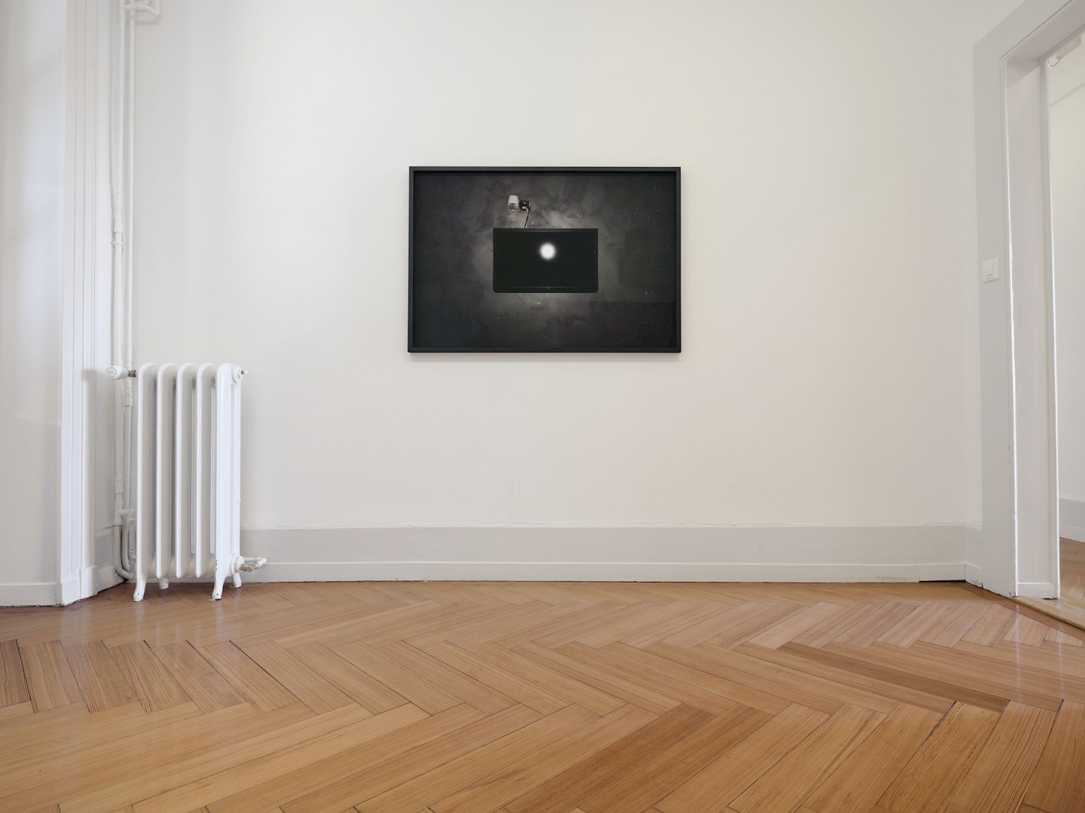 Exhibition View Group Show «Stitches: A Haunted House and Other Ghost Stories ; view on Nina Rieben, Selective news, 2026, pigment prints on Hahnemühle paper, 2 pieces» at Villa Bernasconi, Lancy, Geneva, 2026 / Photo: Nicolas Delaroche / Courtesy: the artists and Villa Bernasconi