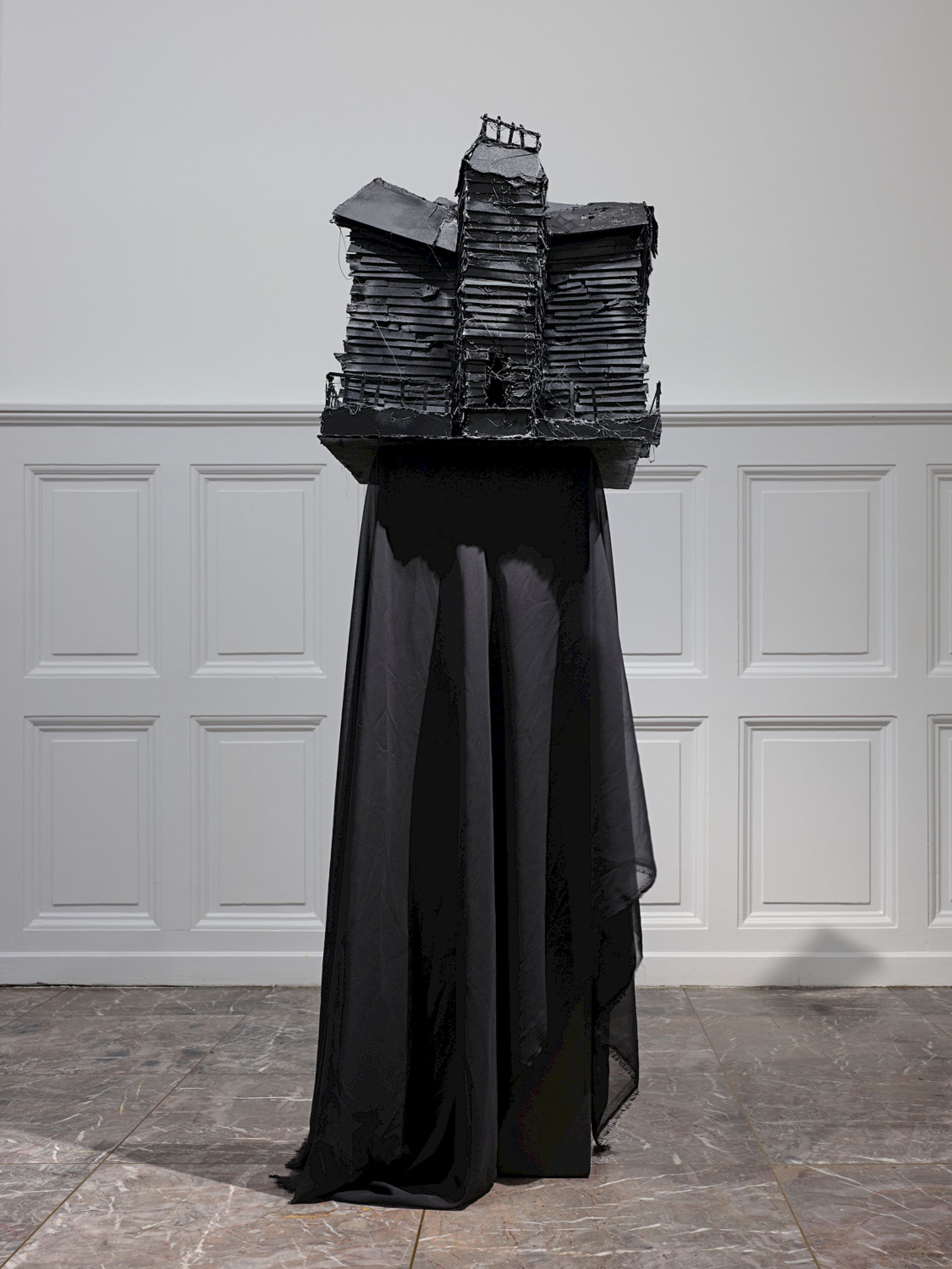 Exhibition View Group Show «Stitches: A Haunted House and Other Ghost Stories ; view on Gregory Tara Hari, The Victorian House, 2026, paint, acrylic varnish, wood, sound (Thom Driver)» at Villa Bernasconi, Lancy, Geneva, 2026 / Photo: Nicolas Delaroche / Courtesy: the artists and Villa Bernasconi