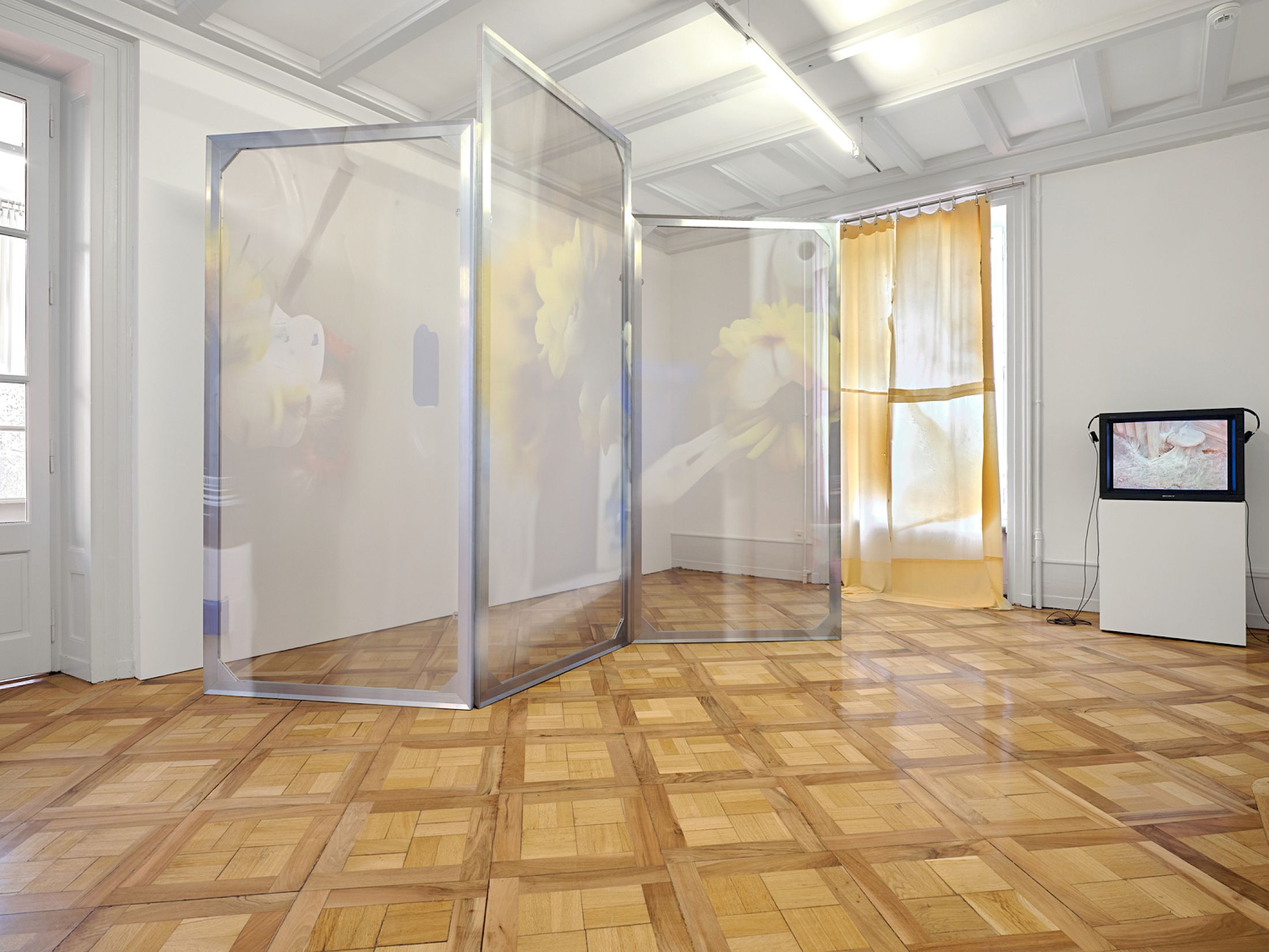 Exhibition View Group Show «Stitches: A Haunted House and Other Ghost Stories» at Villa Bernasconi, Lancy, Geneva, 2026 / Photo: Nicolas Delaroche / Courtesy: the artists and Villa Bernasconi