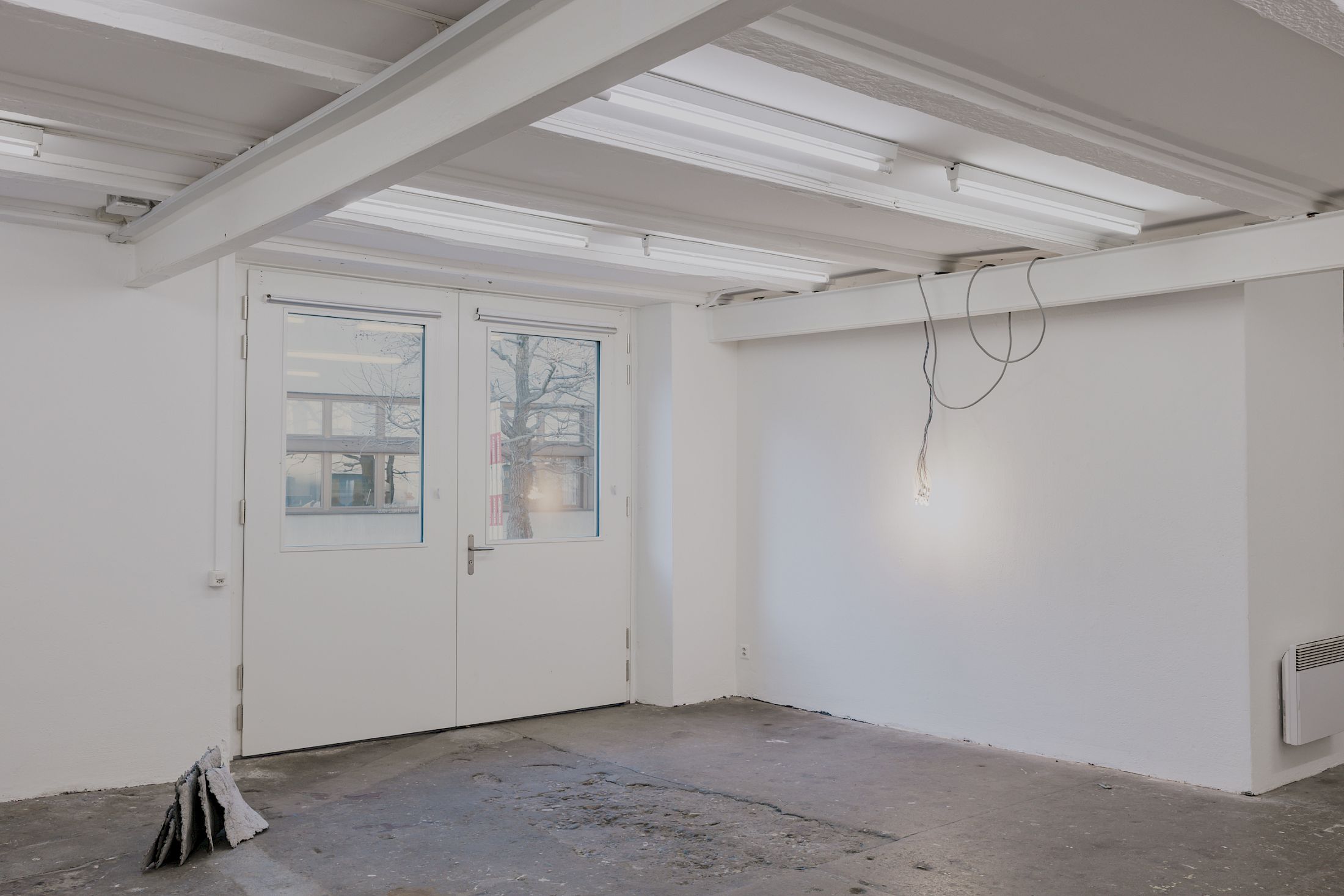 Exhibition View Duo Show Thalles Piaget and Yann Stéphane Bisso «Where have you been?» at WallStreet, Fribourg, 2025-2026 / Photo: Julie Folly / Courtesy: the artists and WallStreet