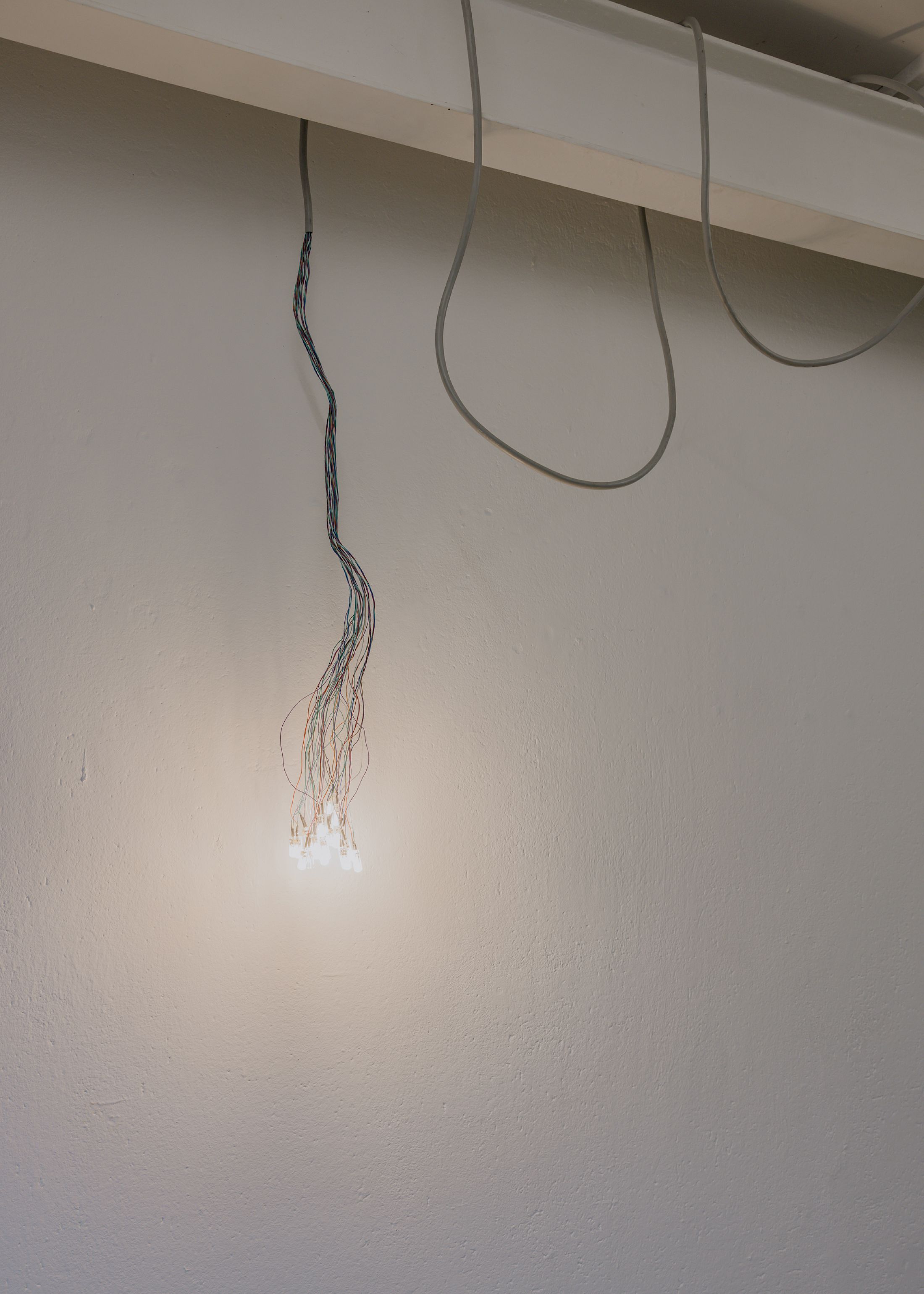 Exhibition View Duo Show Thalles Piaget and Yann Stéphane Bisso «Where have you been? ; view on Thalles Piaget, are you still awake?, 2025» at WallStreet, Fribourg, 2025-2026 / Photo: Julie Folly / Courtesy: the artists and WallStreet