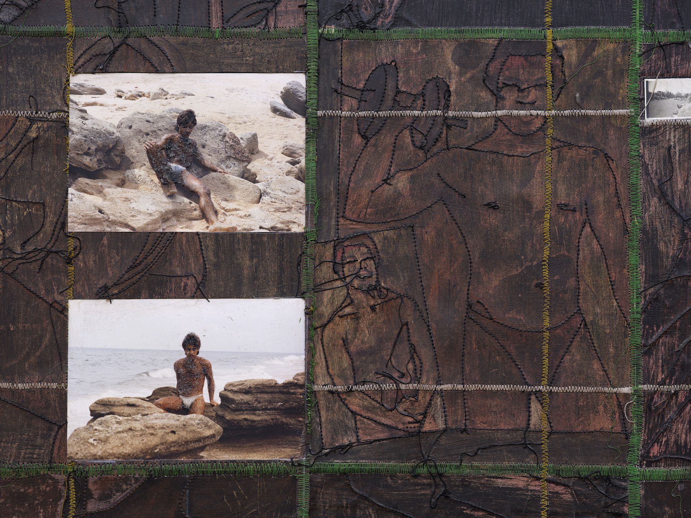 Exhibition View Solo Show Troy Montes Michie «The Jawbone Sings Blue ; view on Wind in the Cane (detail), 2025» at Kunsthalle Basel, Basel, 2025-2026 / Photo: Philipp Hänger / Courtesy: the artist and Kunsthalle Basel