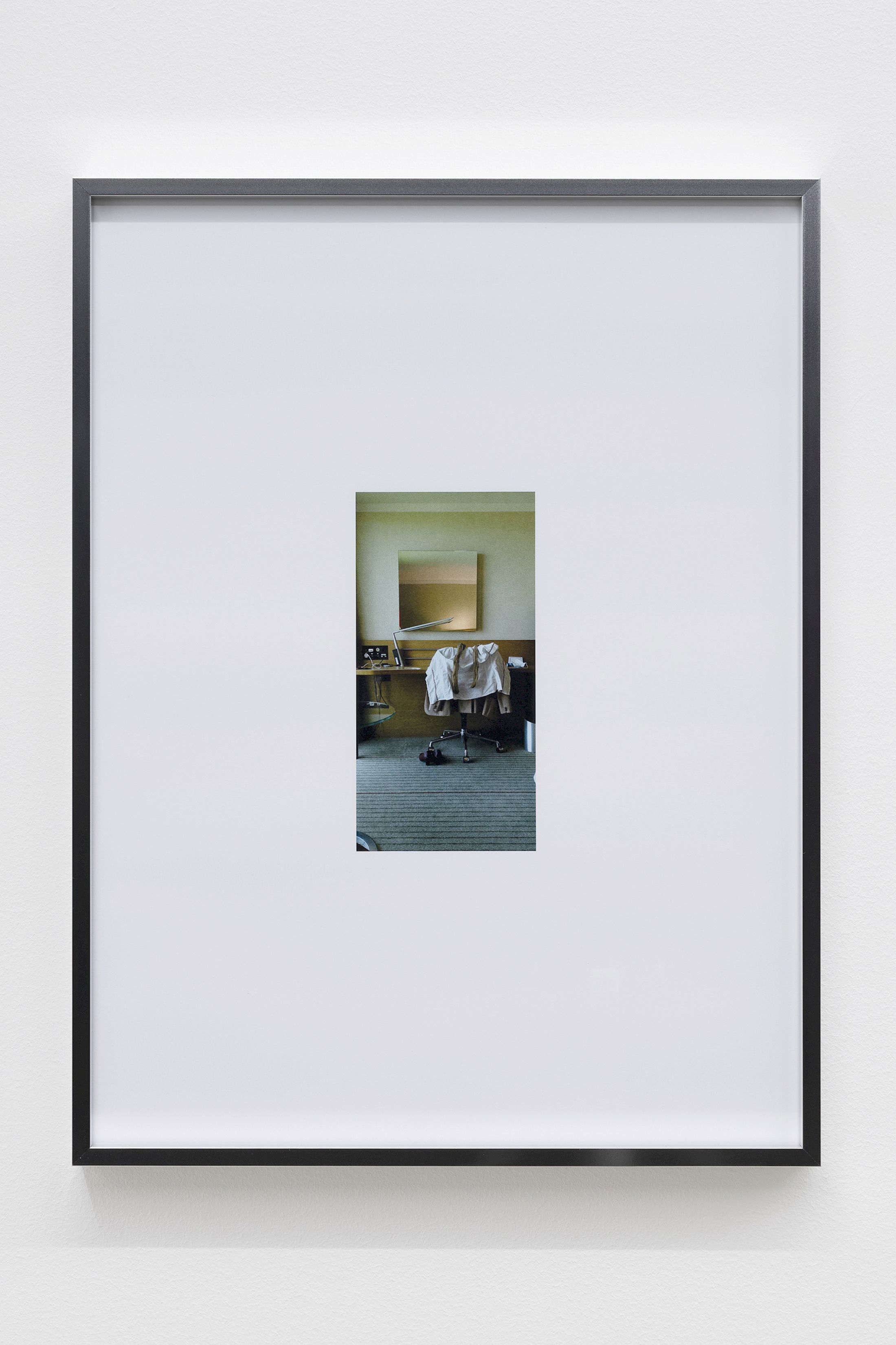 Exhibition View Group Show «Wear a mask and your face grows to fit it ; view on Mati Jhurry, duty free_Emirates Staff No.460596, 2025, Series of 9 photographs pulled from the archive of performance Emirates Staff no. 460596, digital print on paper, aluminium frame, 31 × 41 × 2 cm each» at For, Basel, 2025 / Photo: Gina Folly / Courtesy: the artists and For